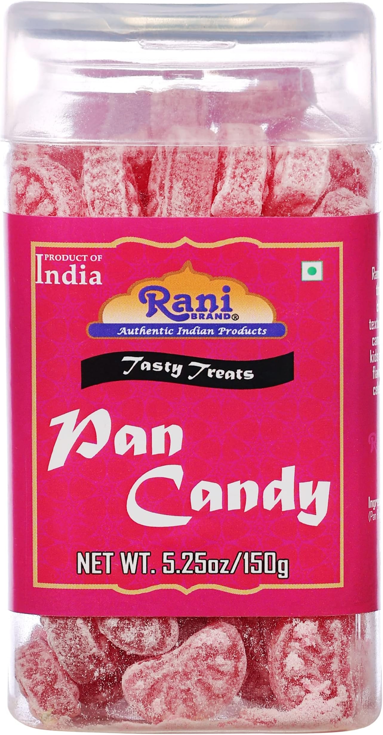 Rani Pan Candy 5.25oz (150g) Vacuum Sealed, Easy Open Top, Resealable Container ~ Indian Tasty Treats | Vegan | Gluten Friendly | NON-GMO | Indian Origin