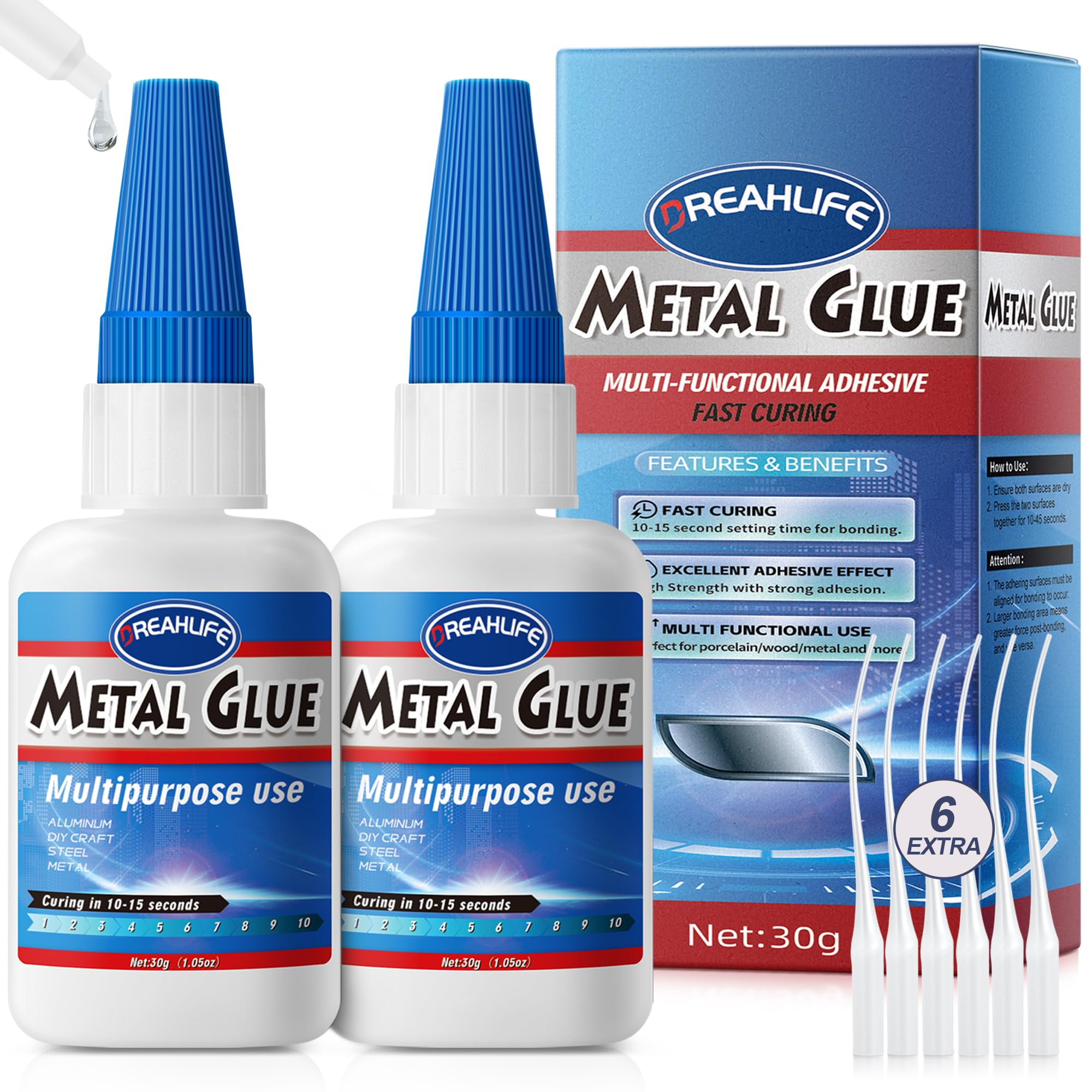 Strong Glue for Metal 30gx2, Metal Glue for Bonding Metals, Aluminum Alloys, Metal Tubes, Other Materials