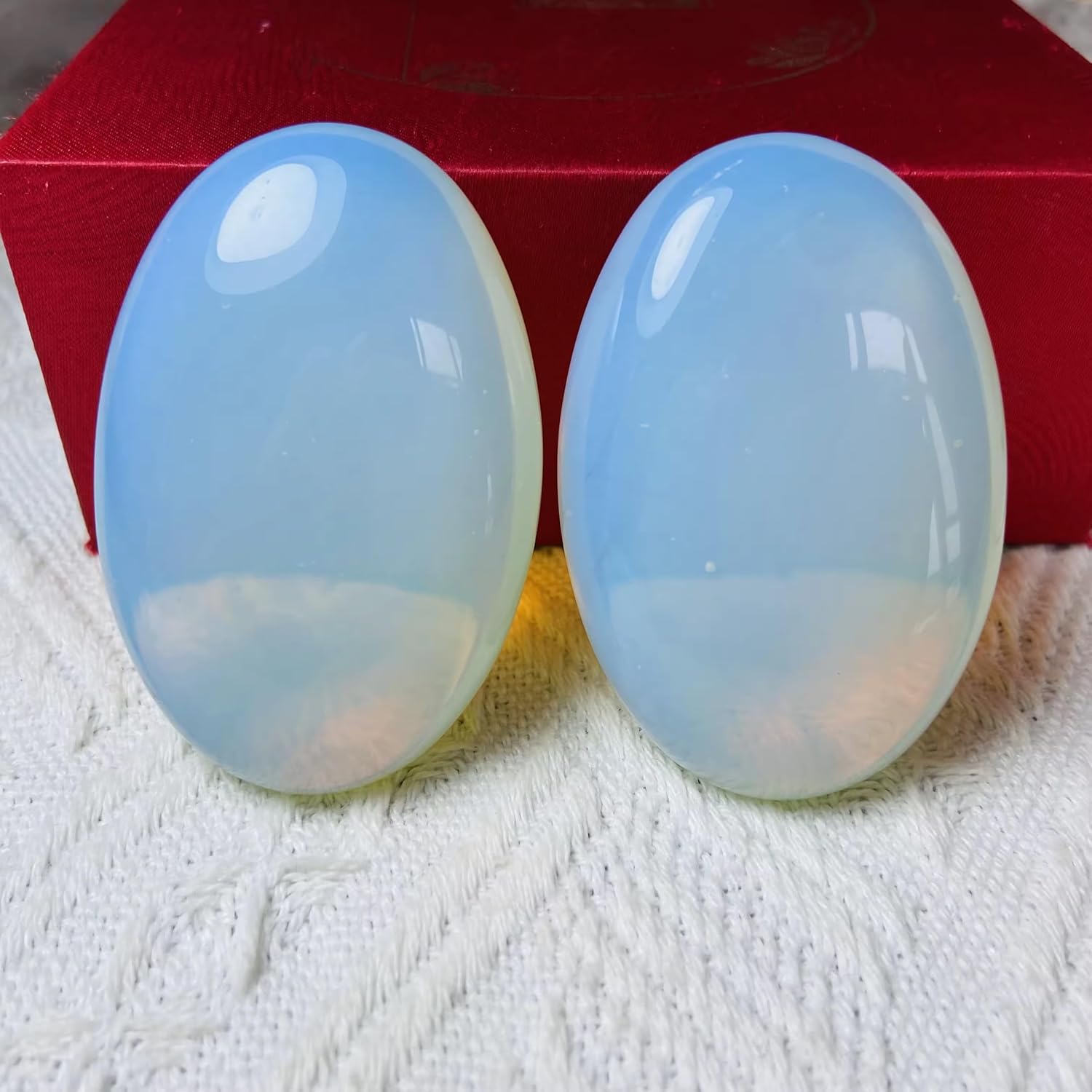 3pc Opalite Palm Pocket Energy Stone, Healing Crystal Indoor Fountain Stones Massage Energy Anxiety Relief Items – Worry Stones for Stress Relief Gifts