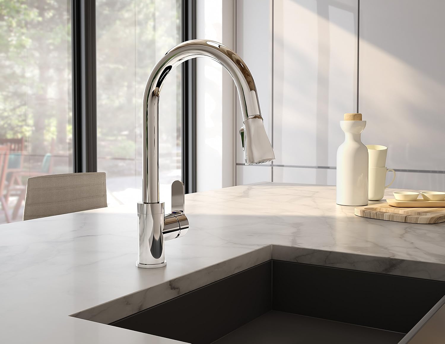 Symmons S-6710-PD-1.5 Identity Single-Handle Pull-Down Kitchen Faucet in Polished Chrome (1.5 GPM)