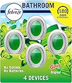 Febreze Bathroom Air Freshener, Odor-Fighting, Plug In Alternative, Air Fresheners for Home and Bathroom and Kitchen, Closet Air Fresheners, Gain Original Scent, 4 Count