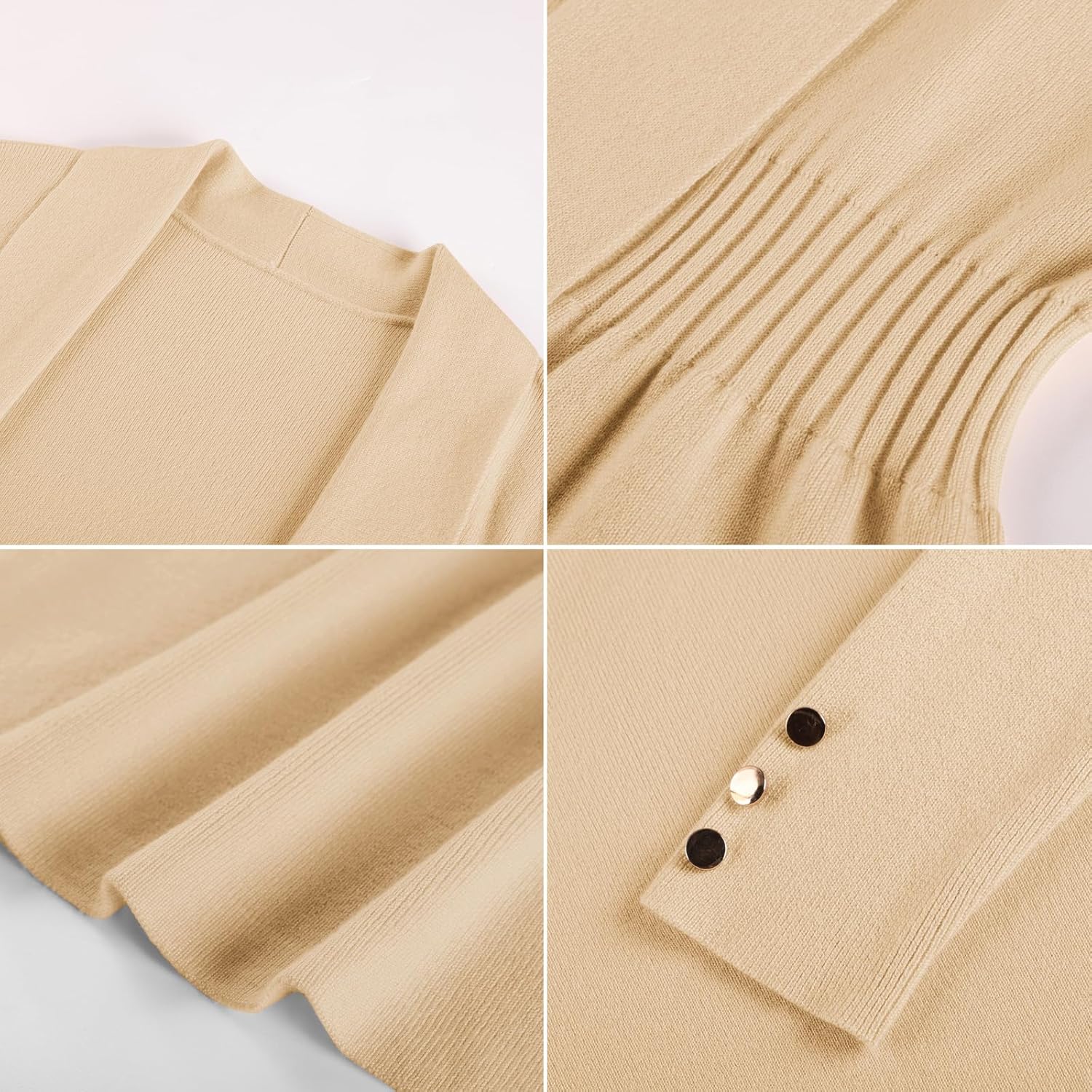 GRACE KARIN Cardigan for Women Trendy Lightweight Knit Sweaters Open Front Peplum Tops 2026 Spring Outfits - Image 7