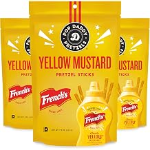 Pop Daddy Frenchs Yellow Mustard Flavored Pretzels Sticks, 7.5oz, 3 Pk