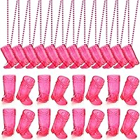 Vista 36 de Sieral 12 piezas de vasos de chupito de bota en collar con cuentas, vaso de chupito de vaquera de plástico, collar de vaso de chupito para novia