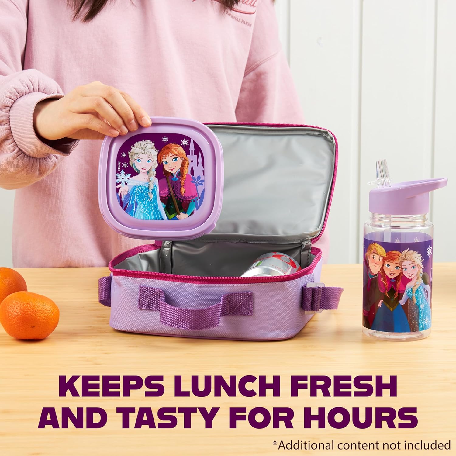 Get Trend Disney Frozen Kids Lunch Bag Set 3 Pc with Leak Proof Water Bottle and Small Lunch Box Insulated for School Daycare or Travel (Frozen) - Image 5