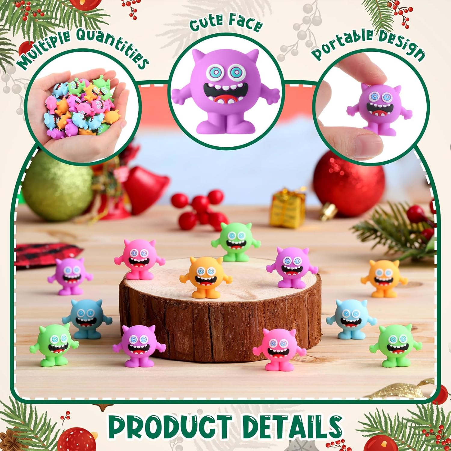 Bucherry 100 Pcs Easter Miniature Monsters Figurines Small Monster Figures Toys Bulk for Easter Party Favors Gifts Goodie Bag Supplies Birthday Decor in Fairy Garden to Prank Hide and Seek