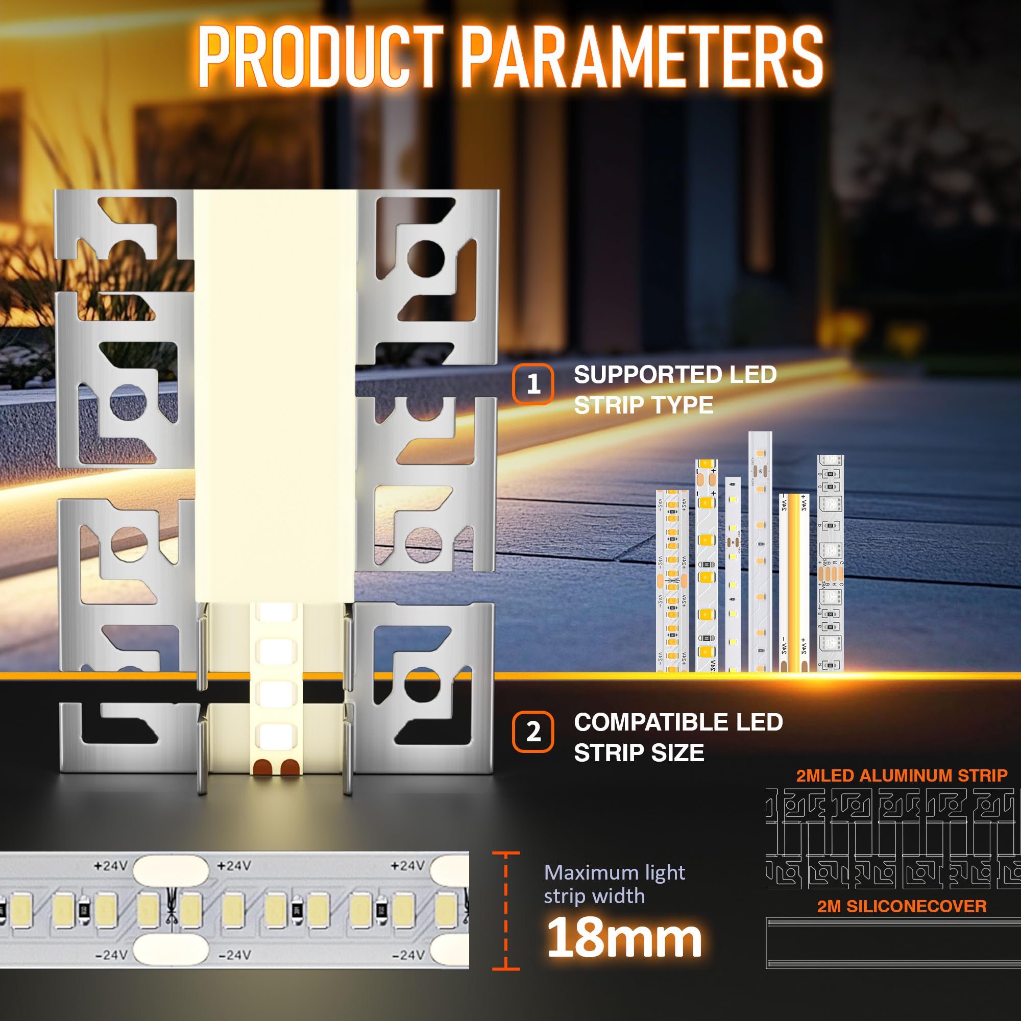 Profil do płytek LED, elastyczny, 2 m × 10 – giętki profil aluminiowy LED, do montażu na sucho, profil podtynkowy 60 x 12,5 mm, do taśm do 15 mm – profil montażowy do sufitu i ściany, krzywizny