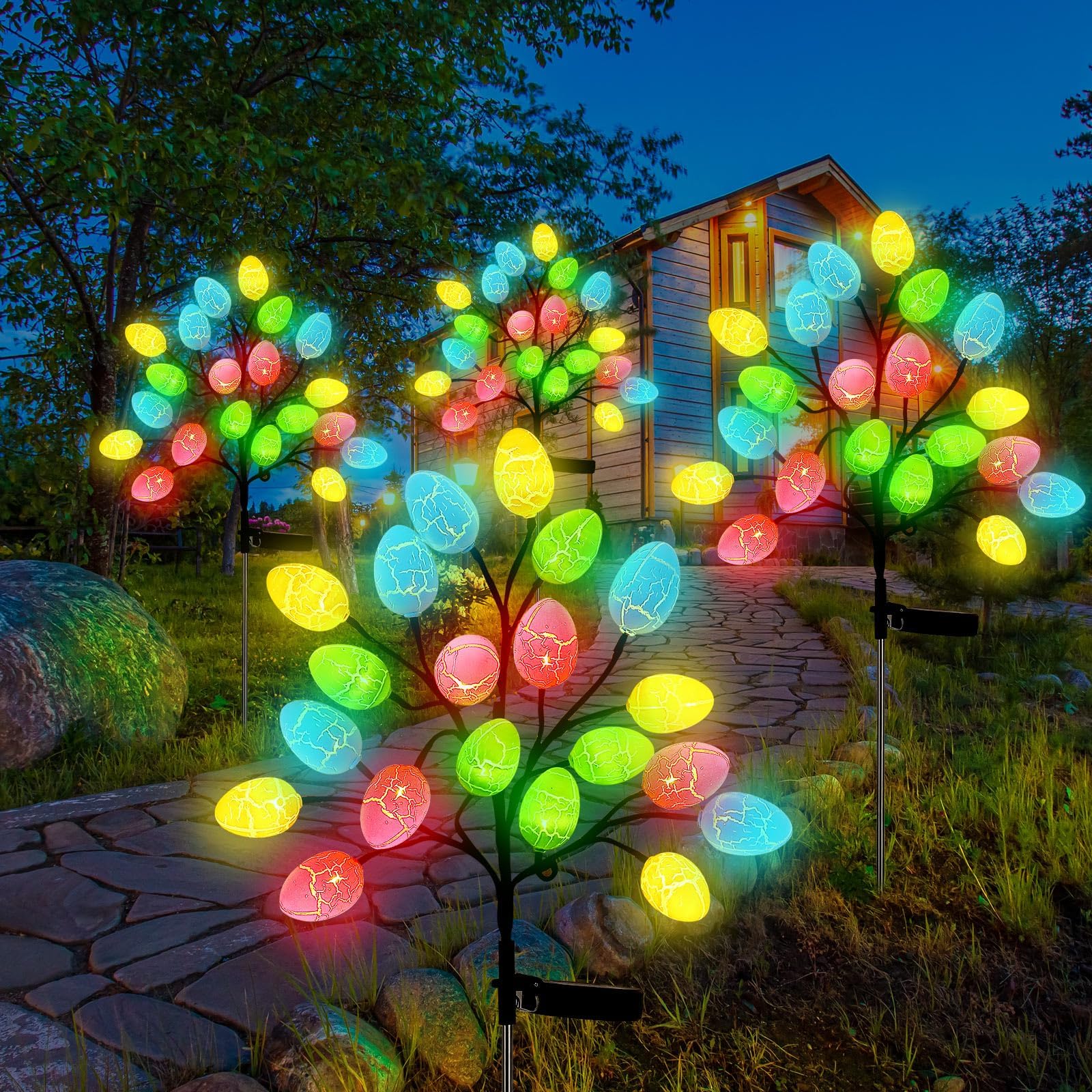 Lmtocs Solar Easter Decorations Outdoor Stake Lights, 2