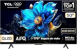 Smart TV TCL 50 Polegadas QLED 4K P7K WiFi Bluetooth Google TV HDR10+ Dolby Atmos Dolby Vision 50P7K