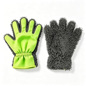 2 PCS Microfibre Car Wash Gloves, Chenille Mesh for Cleaning