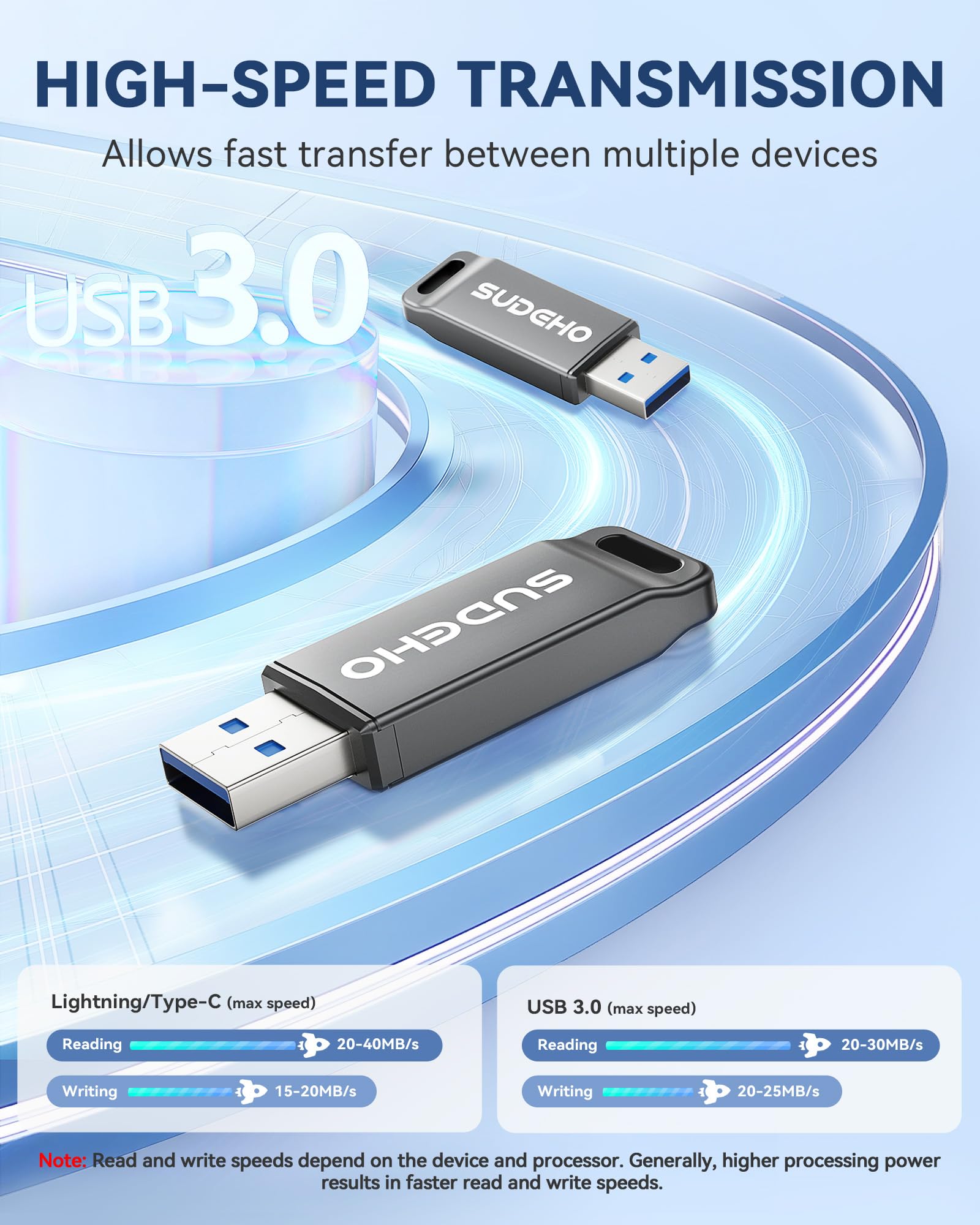 Chiavetta USB da 128 GB certificata MFi per iPhone, 4 in 1, memoria esterna per il backup di immagini, video, dati, chiavetta USB per iPhone/iPad/Android/PC (nero)