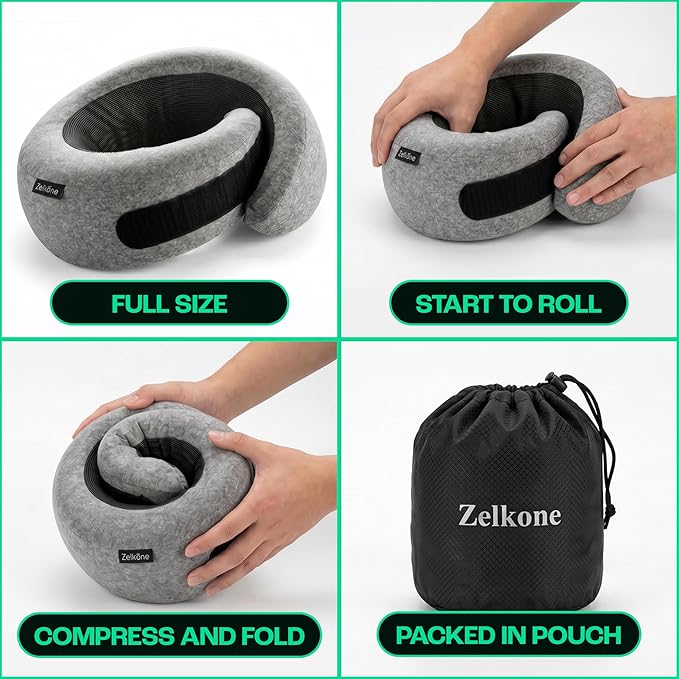 Almohada de Viaje Memory Foam Cuello Suave Ergonómica miniatura 7