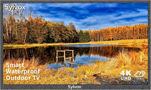 SYLVOX TV al aire libre de 43 pulgadas, Smart TV compatible con Google impermeable 4K LED televisión al aire libre con altavoces duales, compatible