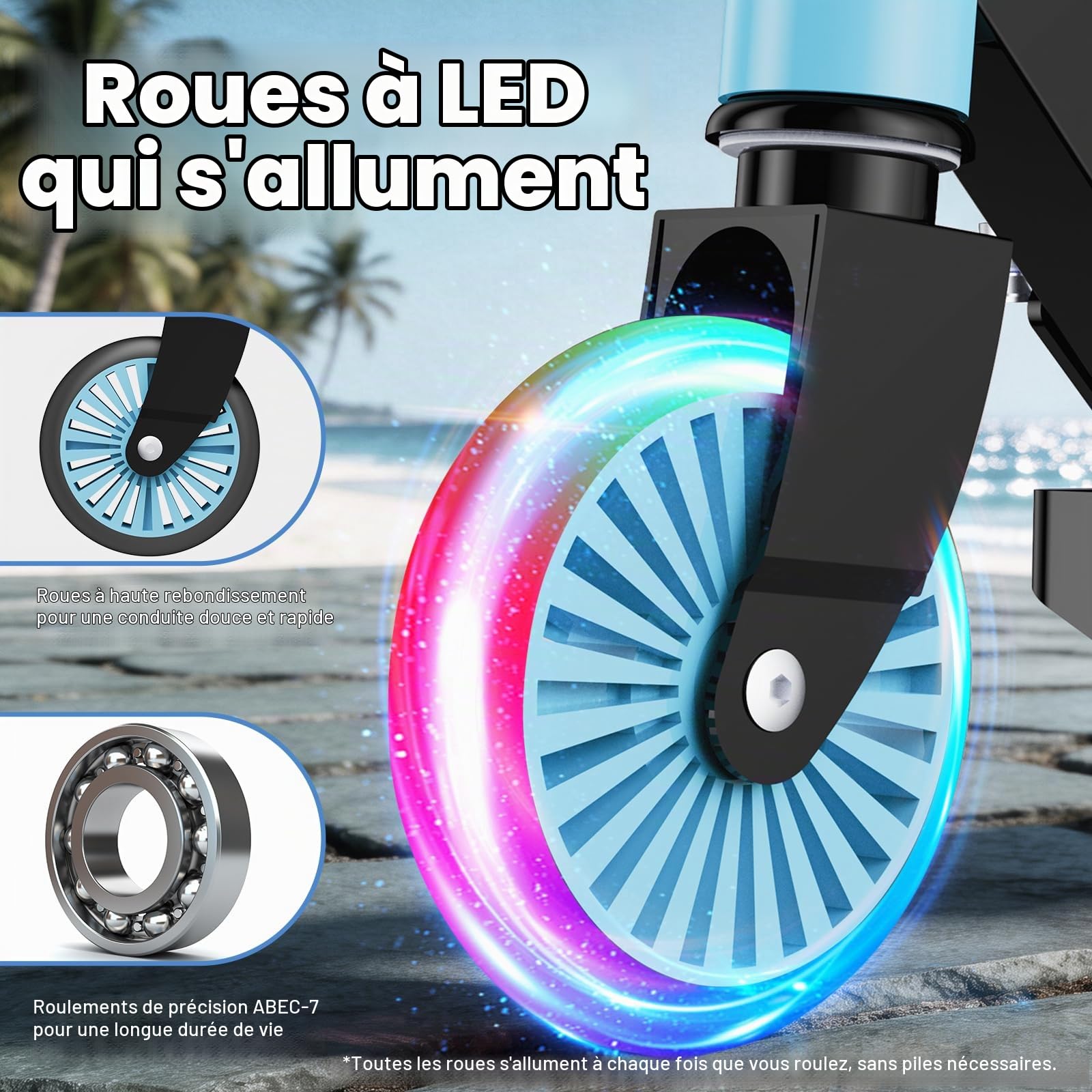 Trottinette à 2 roues pour enfants de 3 à 12 ans, roues lumineuses et tige à DEL, hauteur réglable et pliable, trottinette de sport légère pour filles et garçons avec béquille
