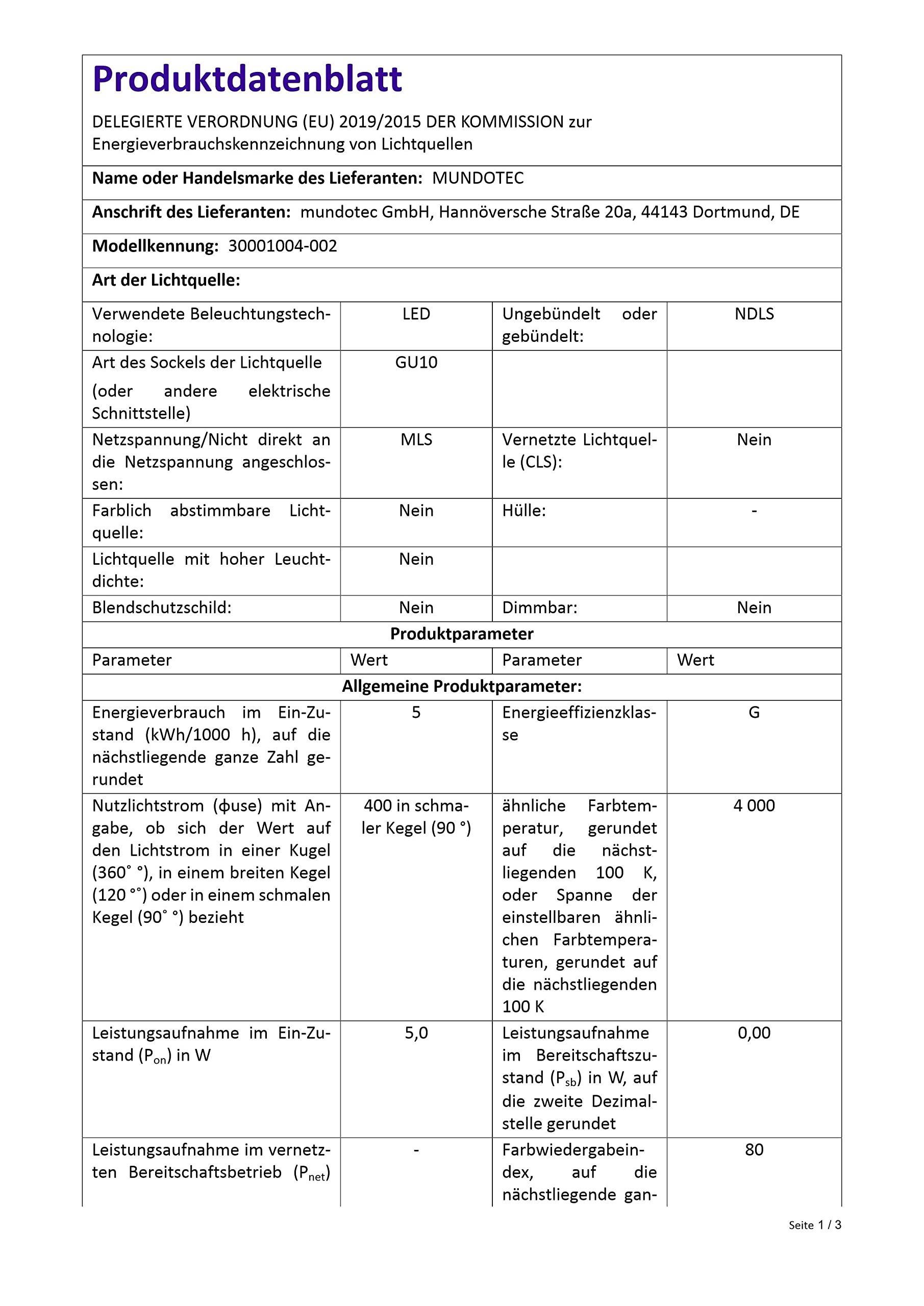 GU10 dimmerabile, Neutralweiß, GU10, 5.00W, 230.00V