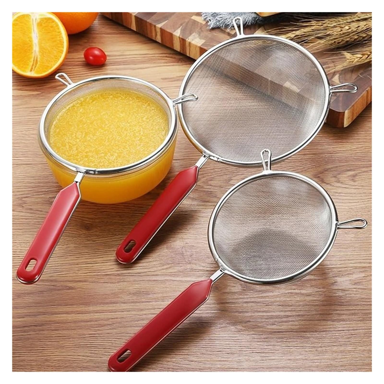 sieb edelstahl 1 stücke for Küche Sieb Mit Hängenden Ohren Edelstahl Mehl Nudel Abtropffläche Öl Braten Skimmer(20cm)