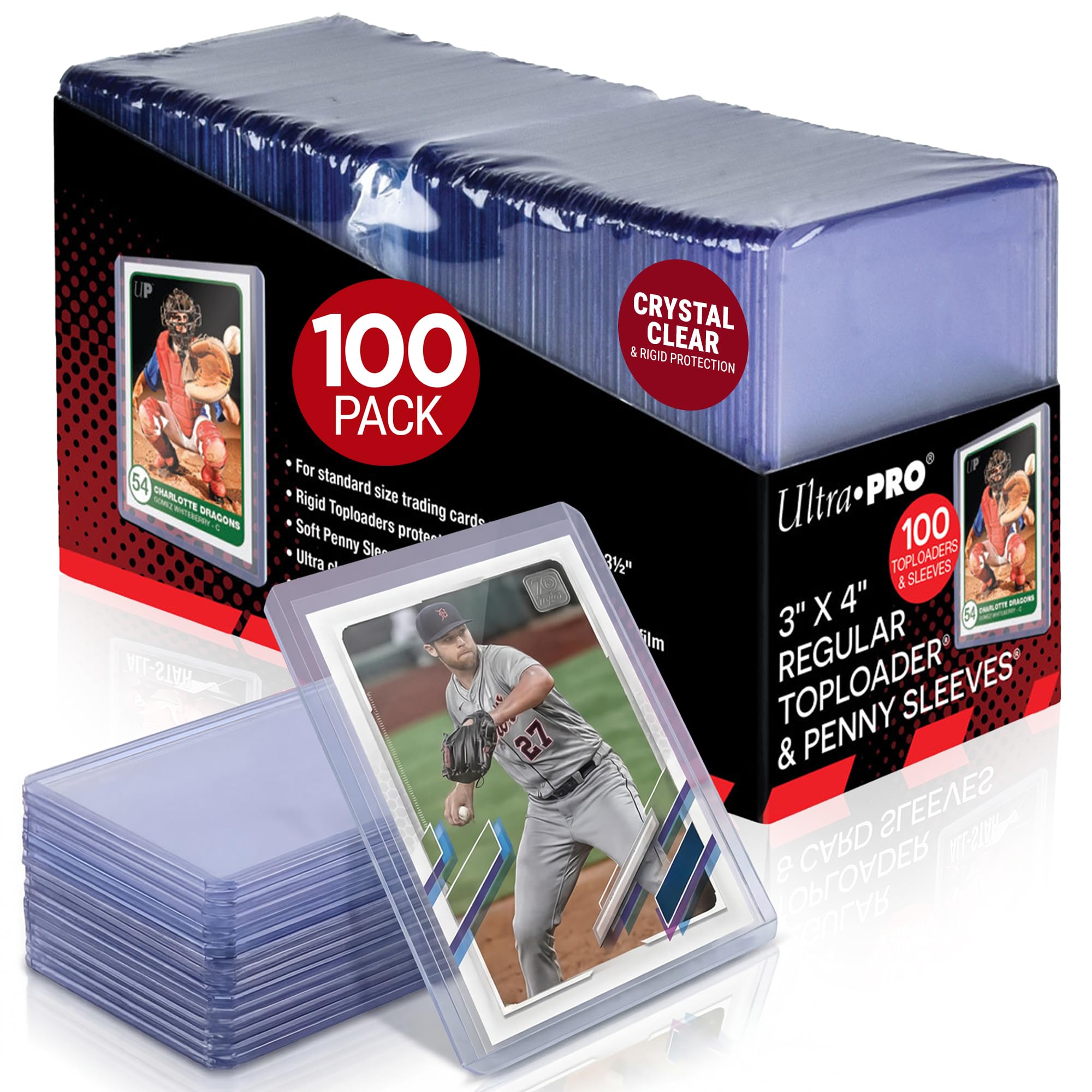 ultra pro toploader card sleeves Ultra PRO 3" x 4" Regular Toploader & Penny Sleeve 100 Count Pack