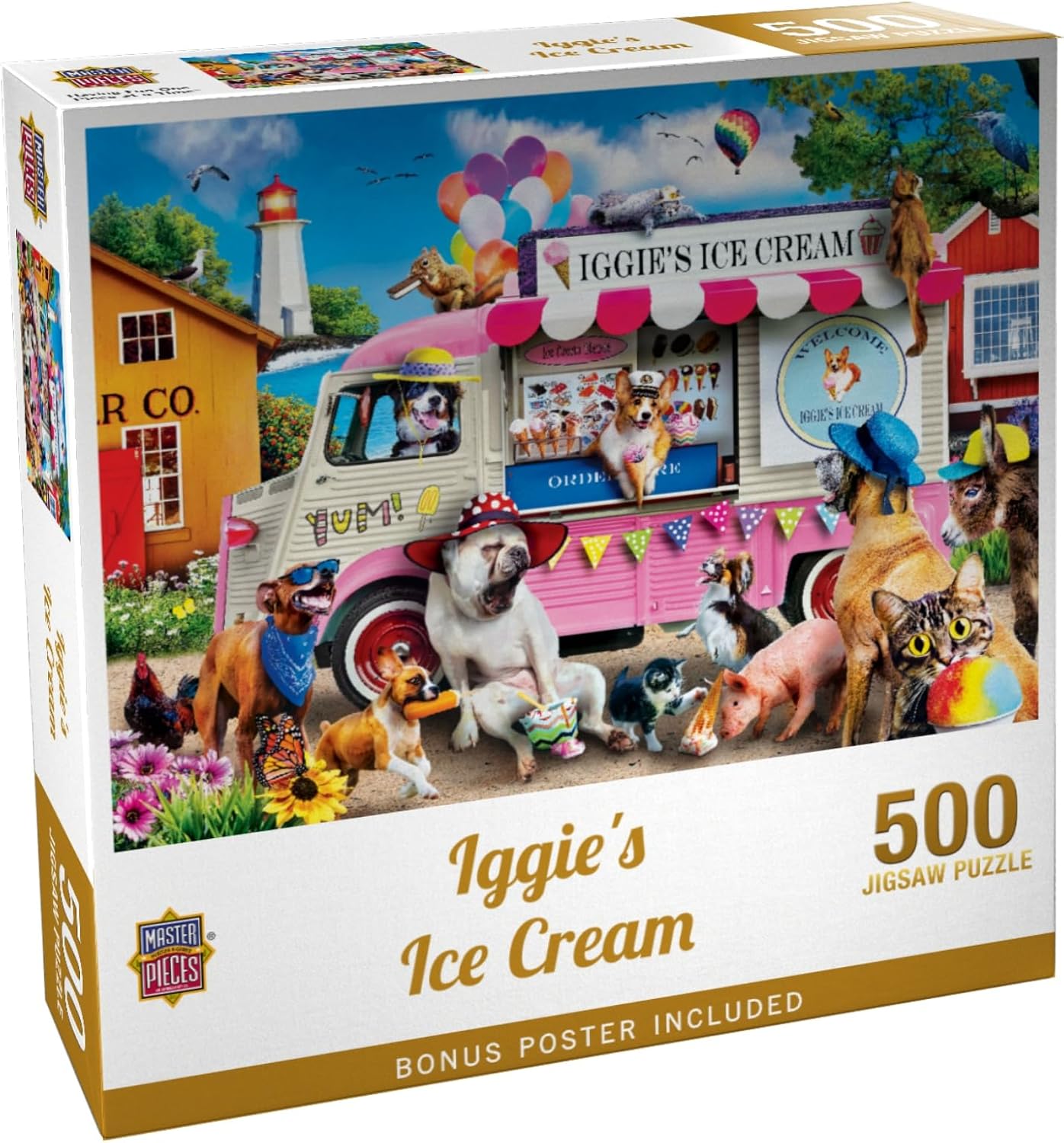 MasterPieces 300 Piece EZ Grip Jigsaw Puzzle for Adults, Family, Or Youth - Iggy's Ice Cream - 18" x 24"