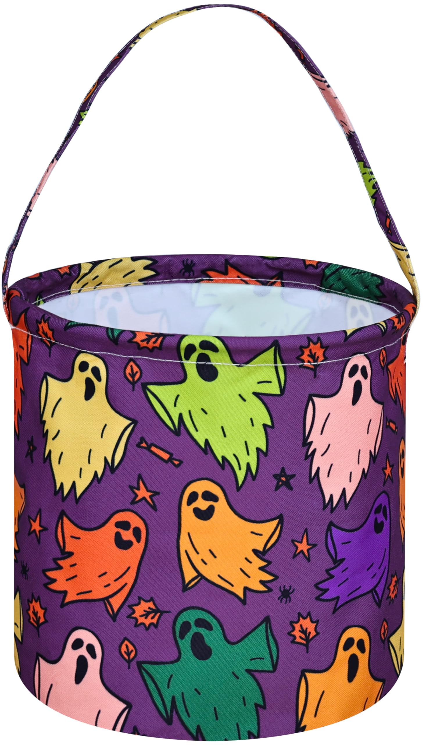 Happy Halloween Ghost Storage Basket Gift Bucket Basket Collapsible Storage Bins with Handles Nursery Basket for Home and Office Decoration