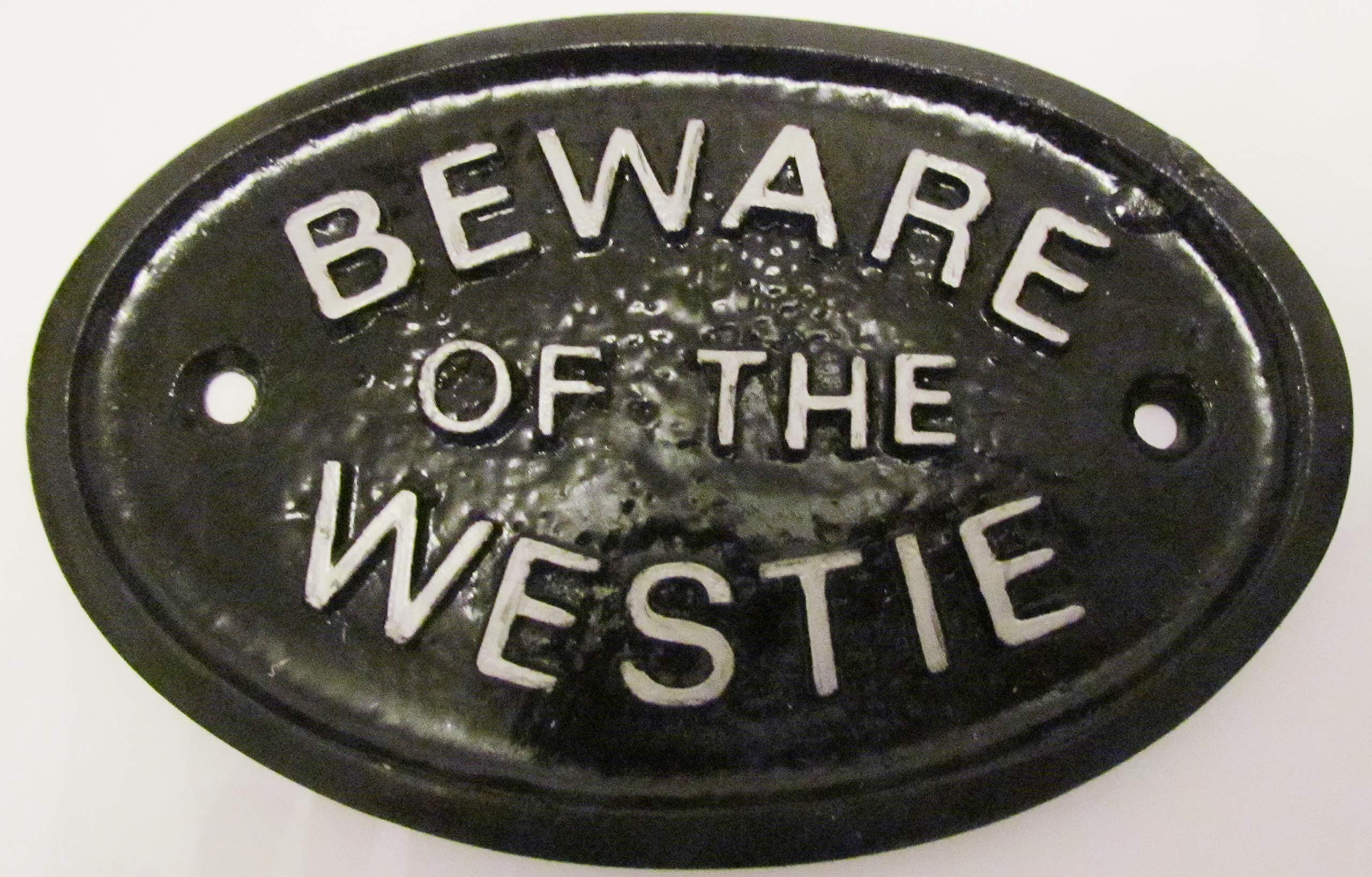 Artisan Silver Beware Of The Westie House Garden Wall Plaque Black With Raised Lettering