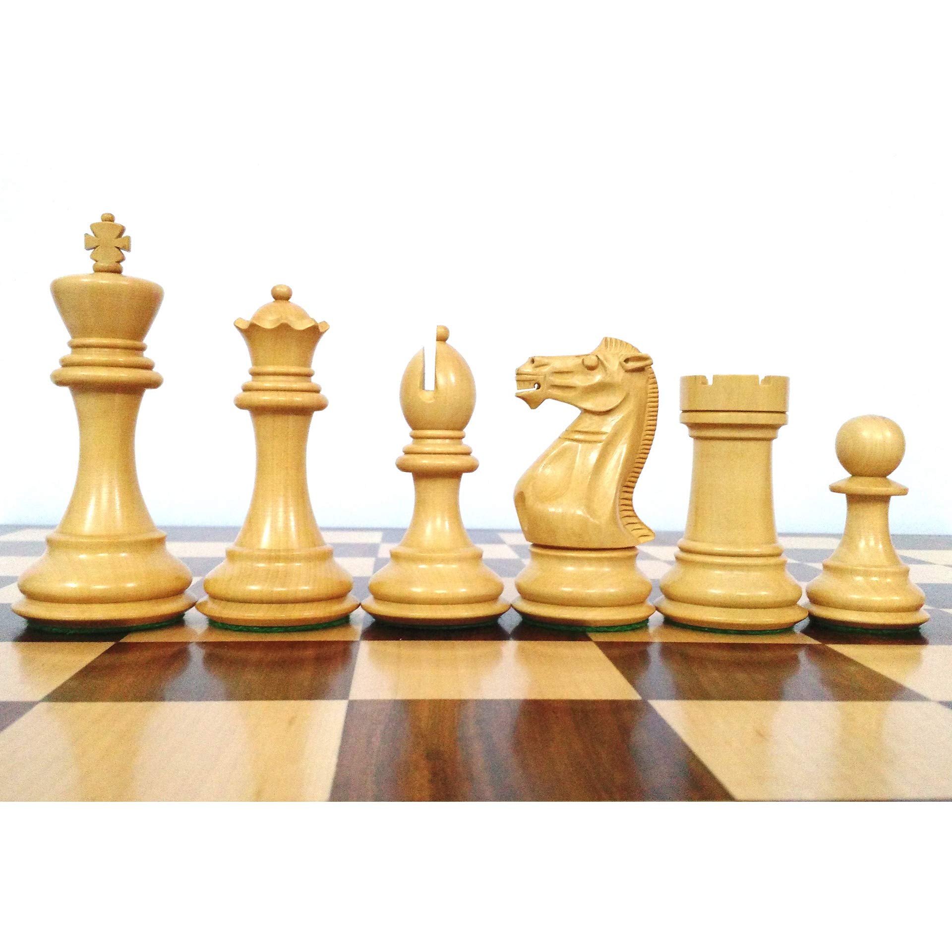 RoyalChessMall - 4 pezzi di scacchi in legno stagionato Pro Staunton - Legno annerito - 4 regine