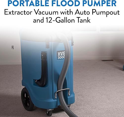 Miniatura 8 de Dri-Eaz HVE 3000 Bomba de inundación portátil con bombeo automático y tanque de 12 galones, extractor de agua (F479), aspiradora de agua para