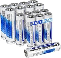 Vista 8 de 20 pilas AAA alcalinas triple A de 1.5 V de larga duración de 10 años de vida útil, diseño a prueba de fugas, máximo rendimiento para dispositivos