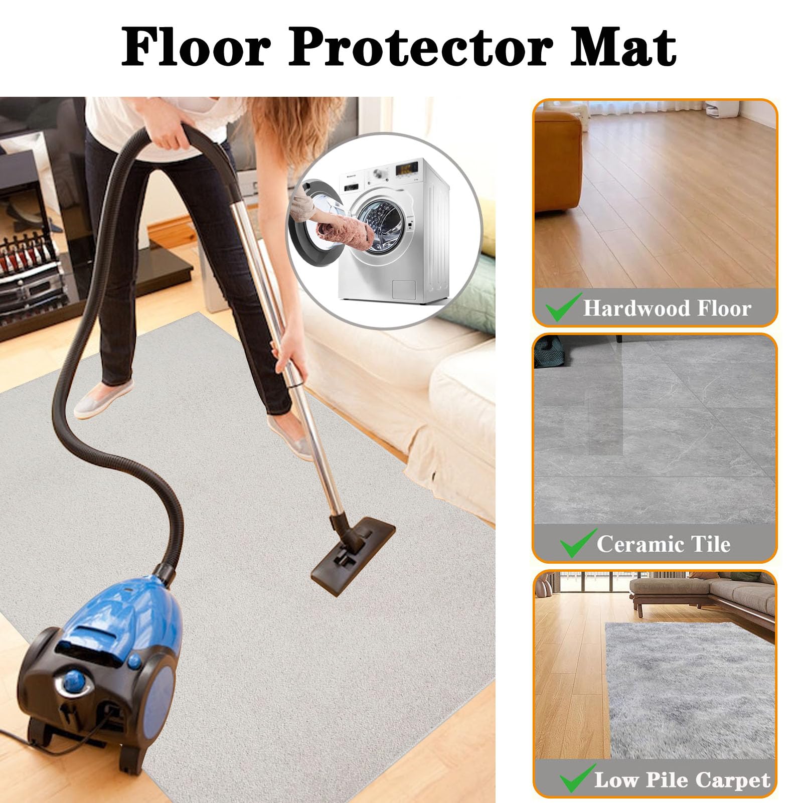 Alfombra Silla de Oficina, Alfombrilla Protectora Suelo Antideslizante 200 x 270 cm Alfombra Gaming Suelo Alfombra Silla Escritorio para Suelos Duros Protector Suelo Silla Ruedas, para Oficina Hogar