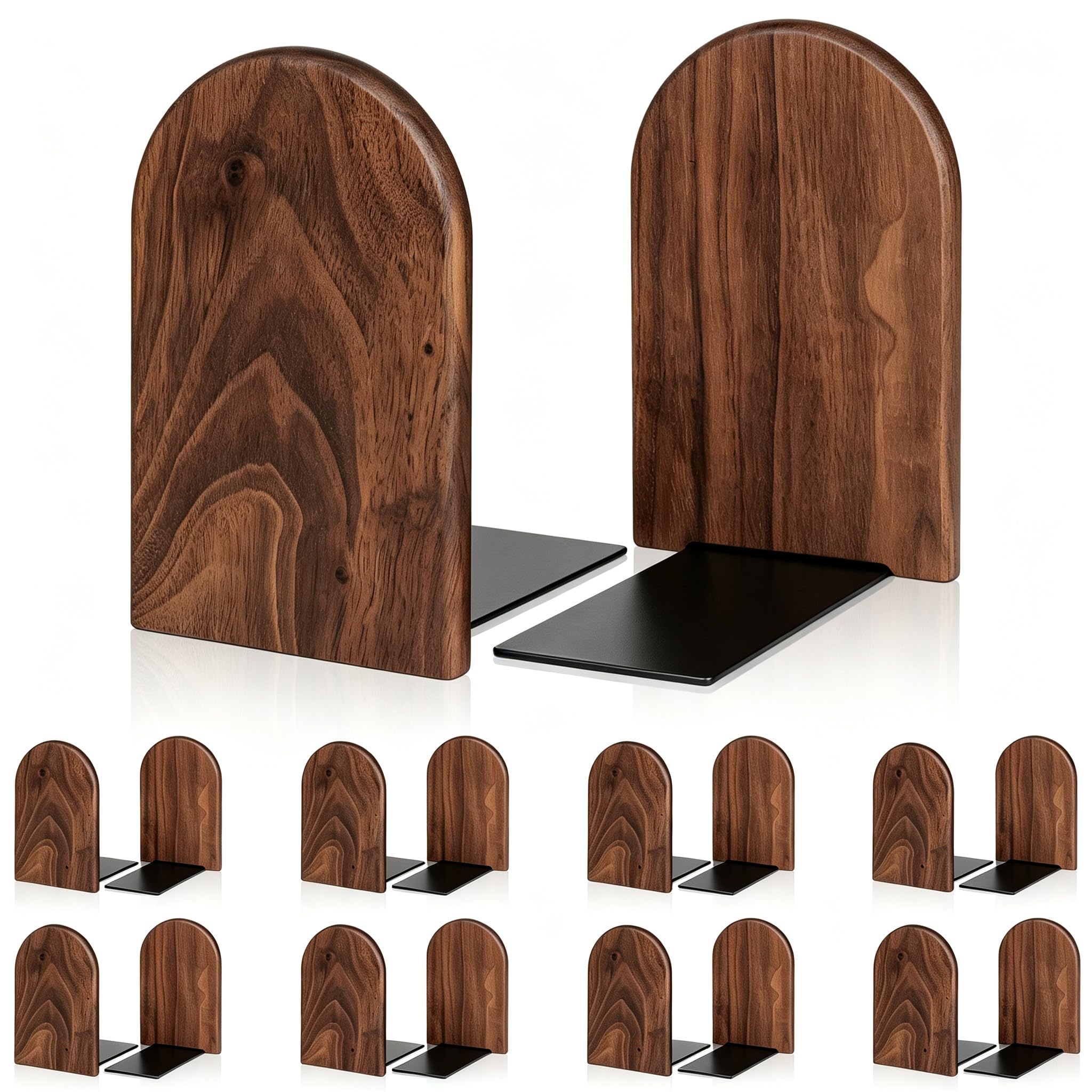 Book Ends,Medium 8 Pair Bookends Wood Book Ends (8, Medium)