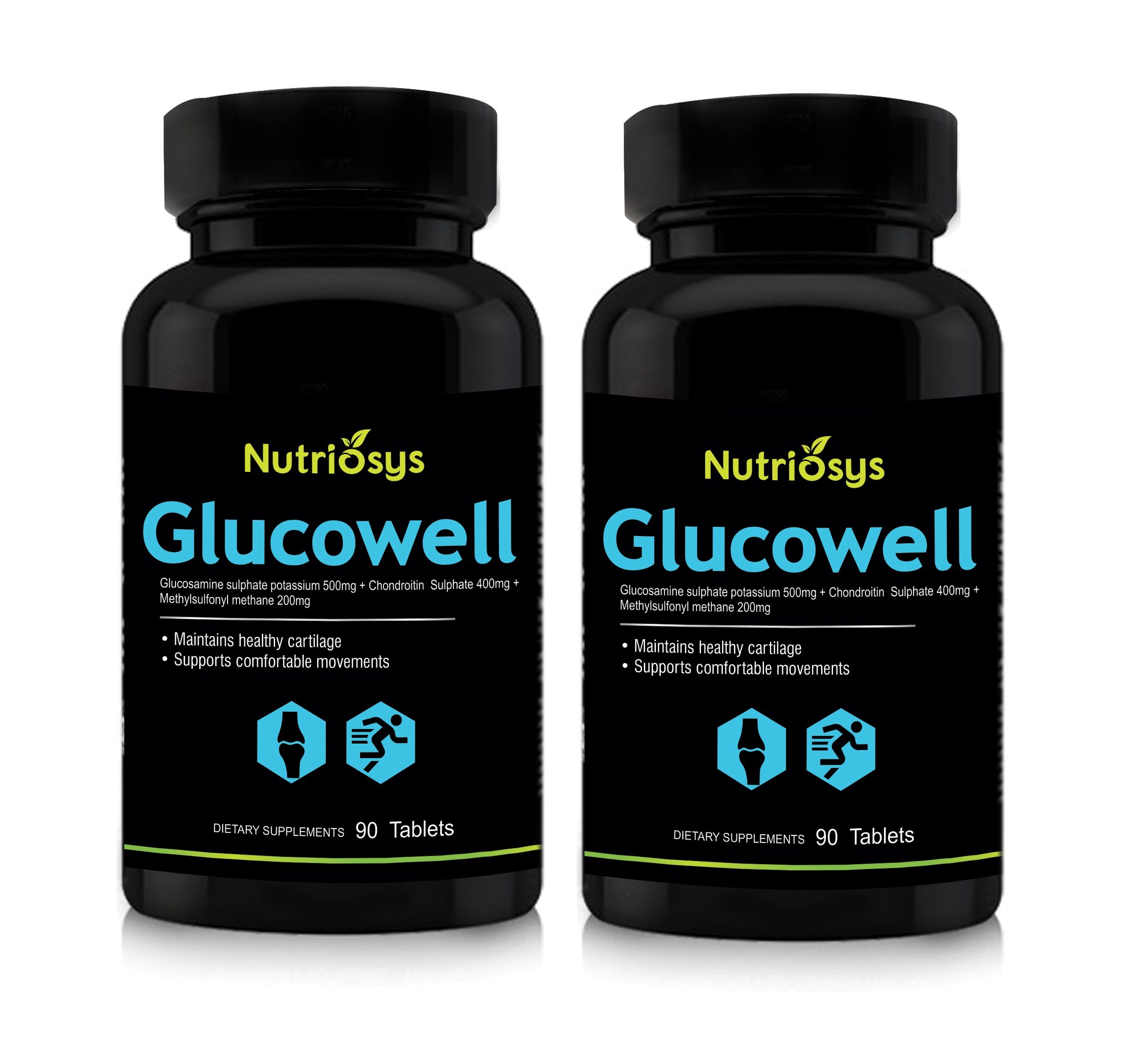 Nutriosys Glucowell Glucosamine, MSM & Chondroitin 500mg - 90 Tablets (Pack of 2)