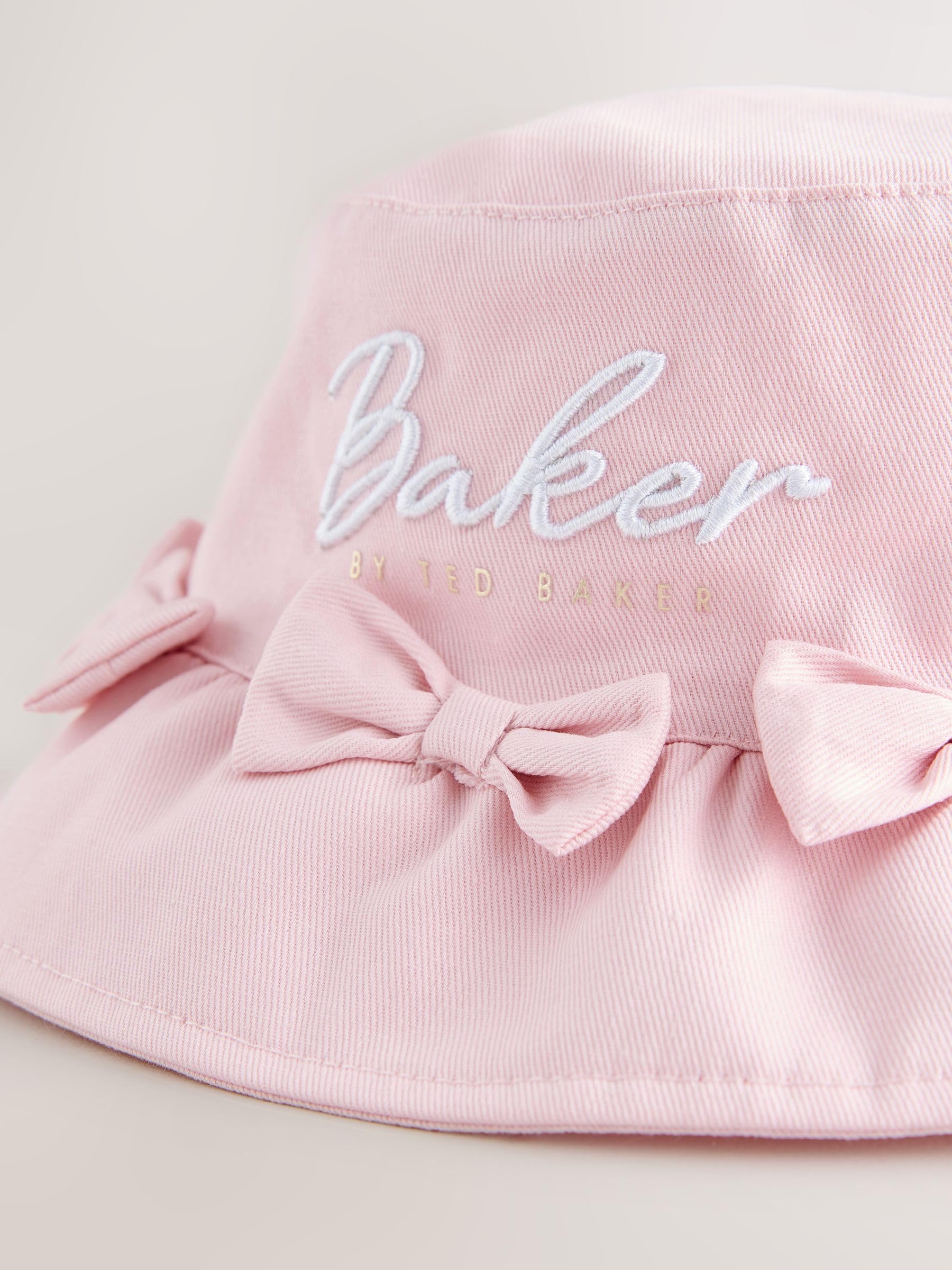 Starsze dziewczynki Różowy kapelusz wędkarski z logo Baker by Ted Baker