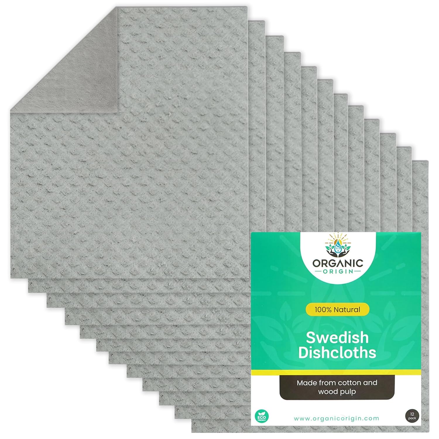 Swedish Dishcloths for Kitchen 12 Pack Washable Reusable Paper Towels Alternatives Extra Absorbent Kitchen Dish Cloths for Washing