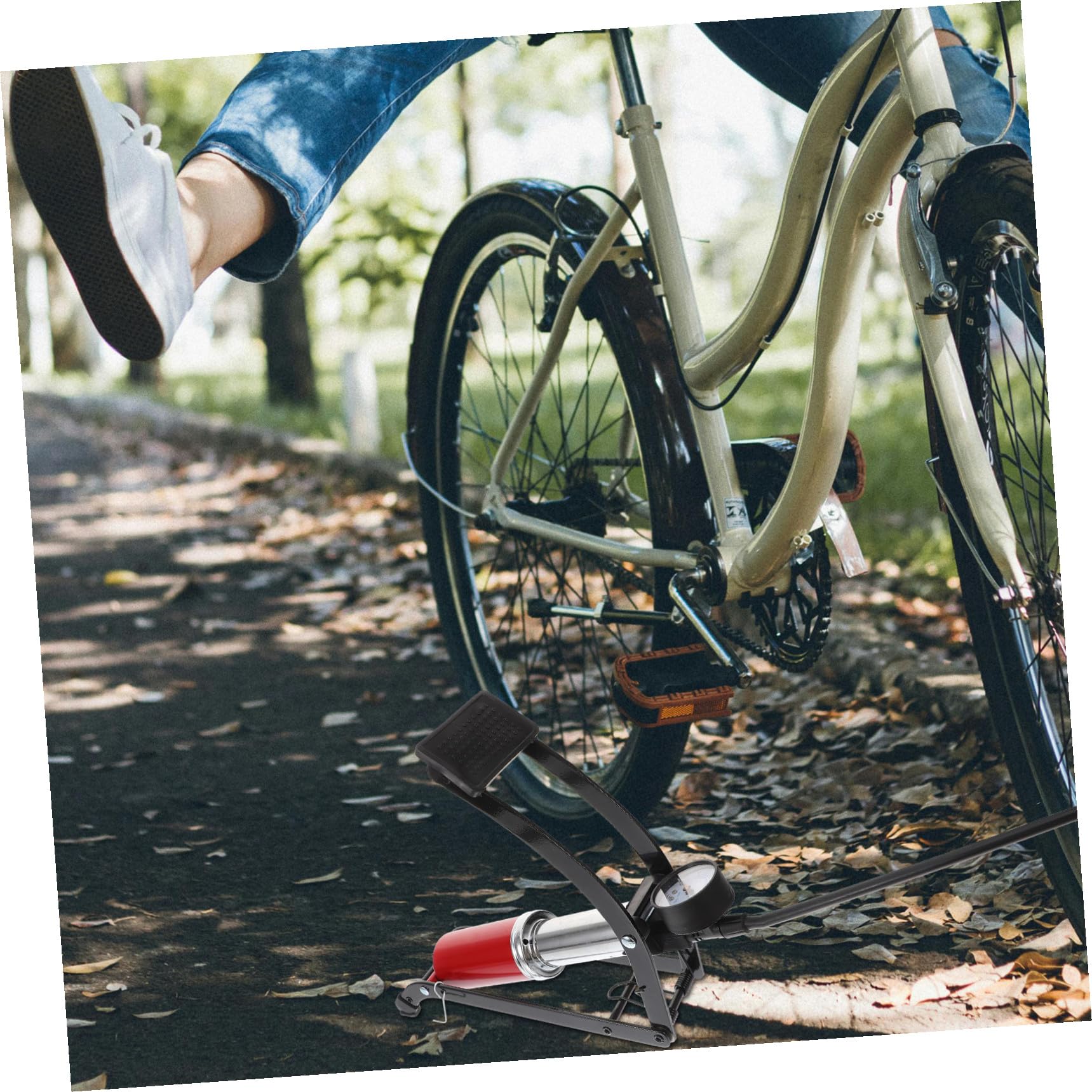 BESPORTBLE Pompa Per Bicicletta Portatile Pedale Gonfiatore Multiuso Per Pneumatici e Palloni Leggera e Facile Da Usare Design Ergonomico Per Inflazione Efficiente