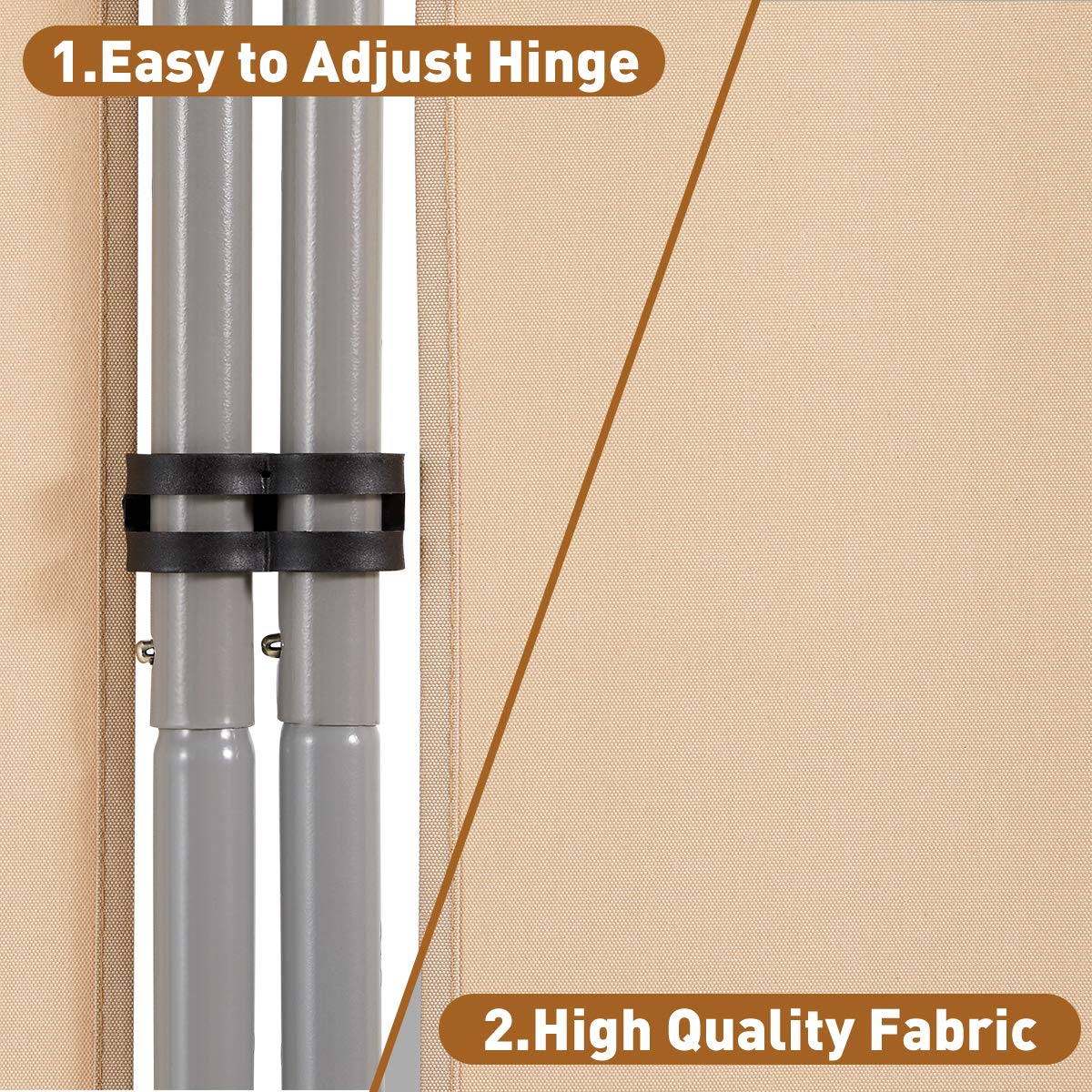 Esright 3 Panel Office Room Divider, 6 Ft Tall Folding Privacy Screen