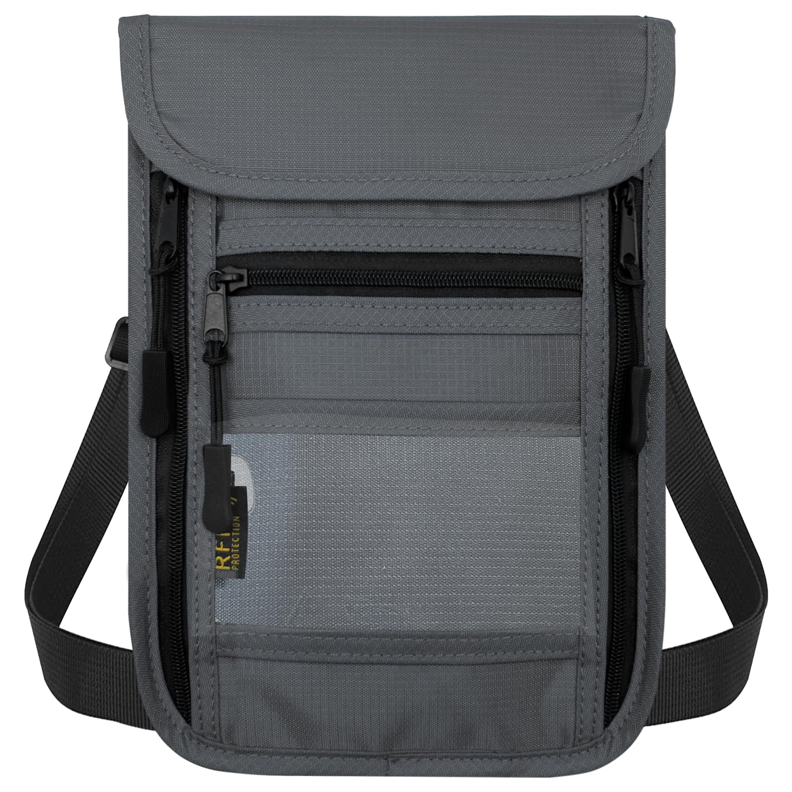 sundee Travel Neck Wallet with Double Zippers, RFID Blocking Passport Holder with Adjustable Neck Strap for Men and Women to Keep Cash, Credit Cards