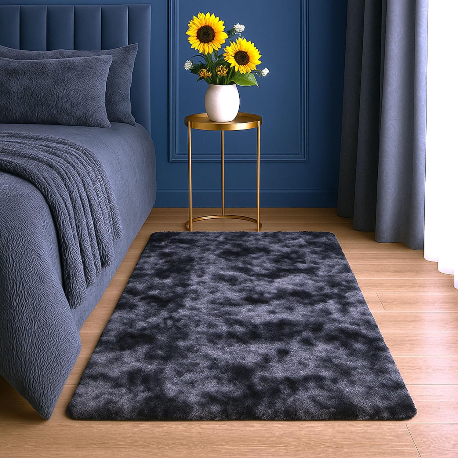 Aspire Homeware Rugs Living Room - Dark Grey Area Rugs for Bedroom Anti ...