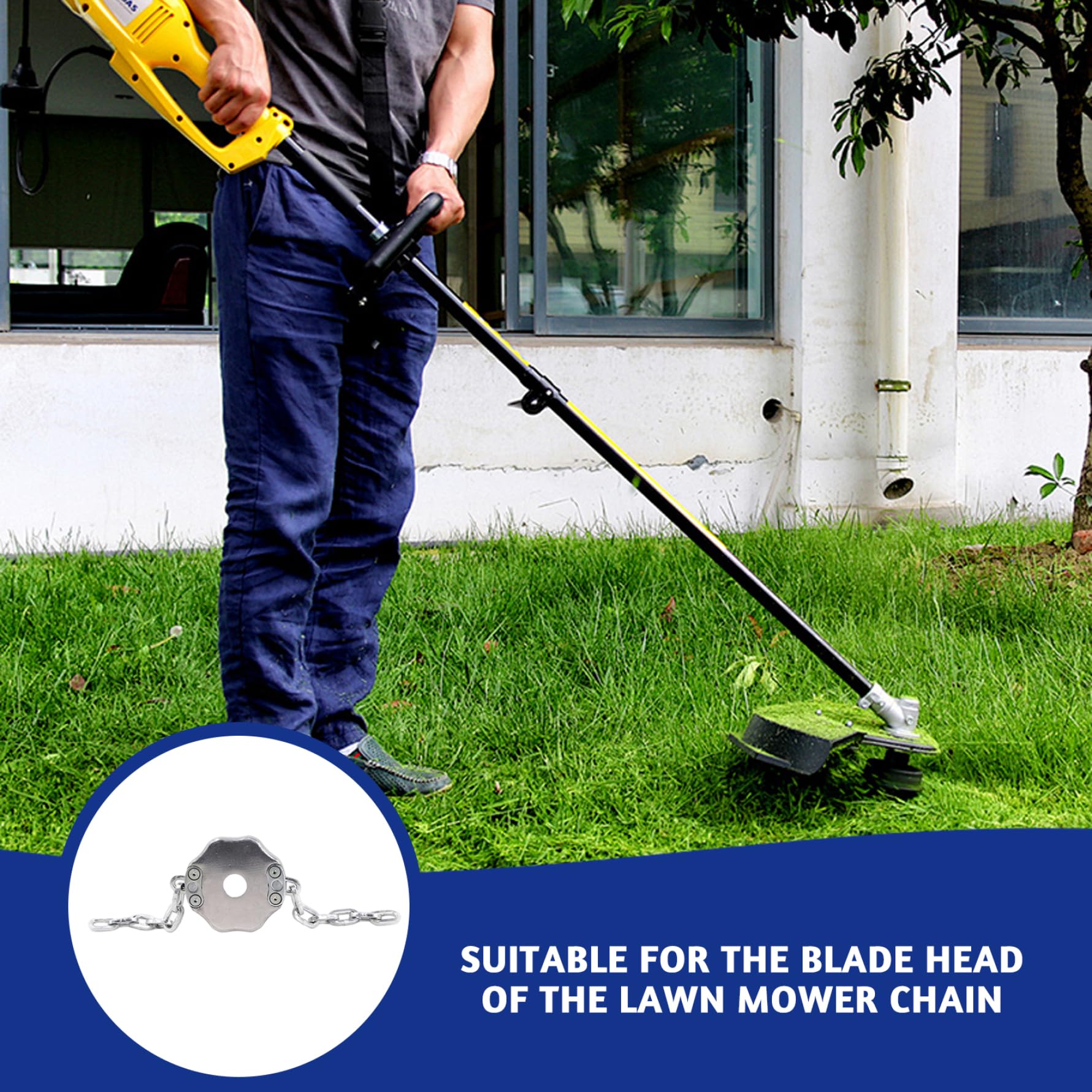 Testa di Sostituzione del Trimmer di Corde, Testa a Catena in Alluminio Accessori per falciatrici da Prato per Esterni per Tosaerba per la casa e l'uso del Giardino