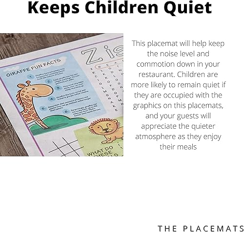 Miniatura 6 de Manteles individuales desechables de papel del zoológico para niños, ideales para fiestas y decoraciones, manteles individuales temáticos
