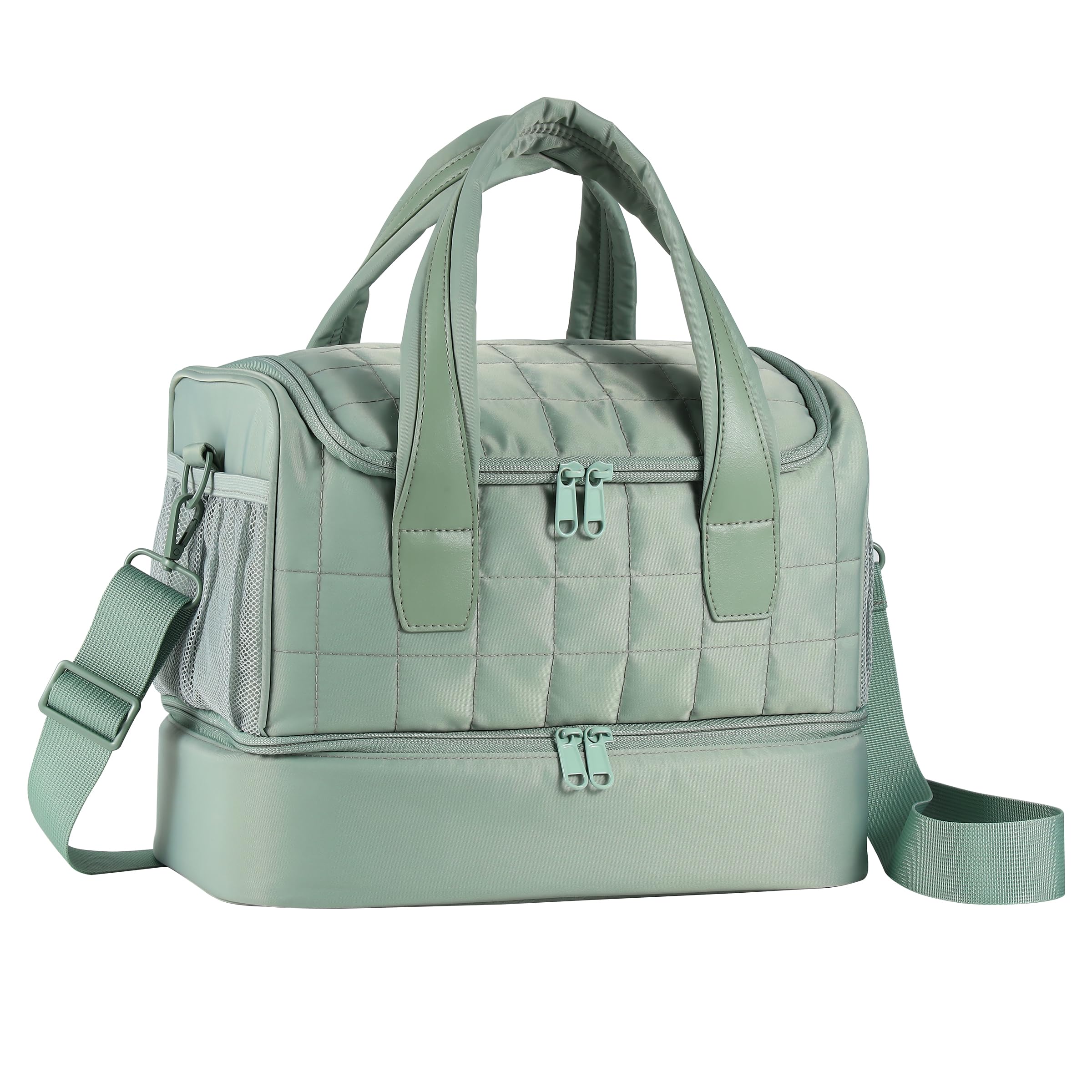 GR69N Nail Polish Organizer Case,Nail Storage Organizer Holds Nail Lamp & 50 Bottles Nail Polish,Nail Tech Travel Case,Nail Kit Organizer Bag Fits Nail Supplies & Manicure Tools,Green (Patented)