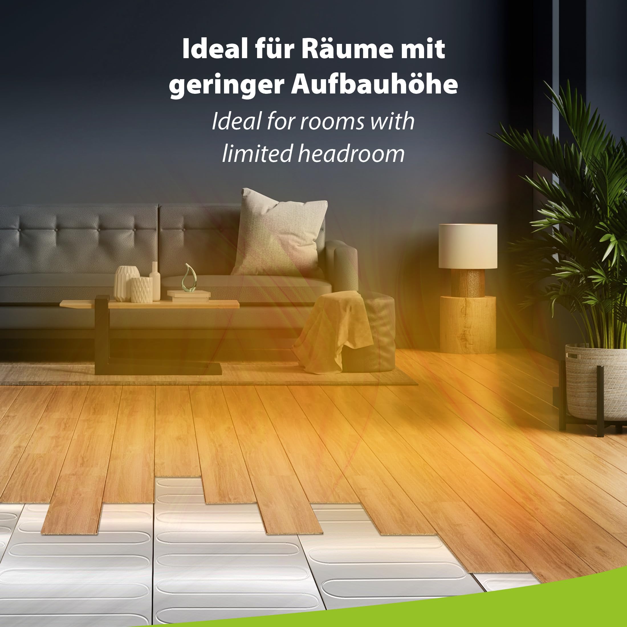 Mi-Heat Aluminiowa mata grzewcza 150 W/m² 10 m² + rura falista – elektryczne ogrzewanie podłogowe elektryczne ogrzewanie podłogowe do pływającego układania