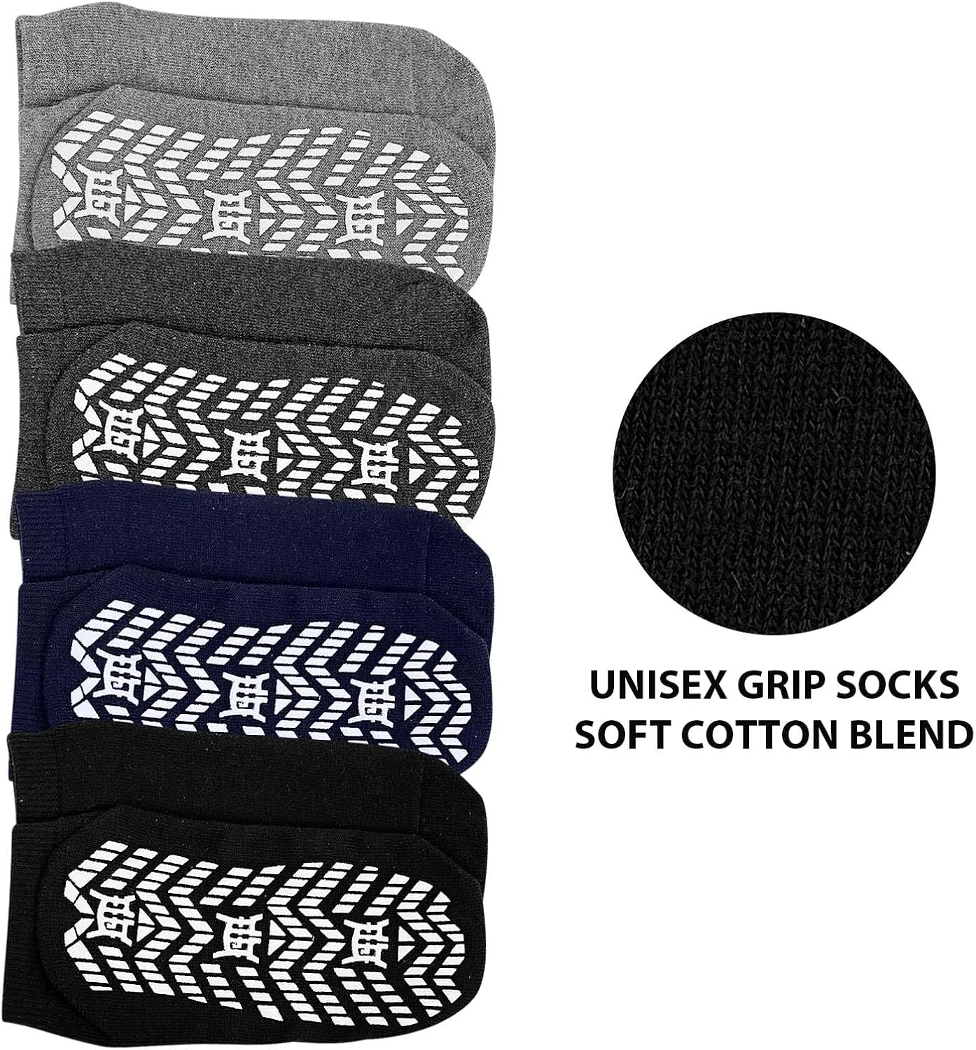 ZAKASA Non-Slip Grip Socks for Men: Non Skid Grippy Socks Anti Slip Gripper for Elderly Hospital Yoga Pilates - Image 6