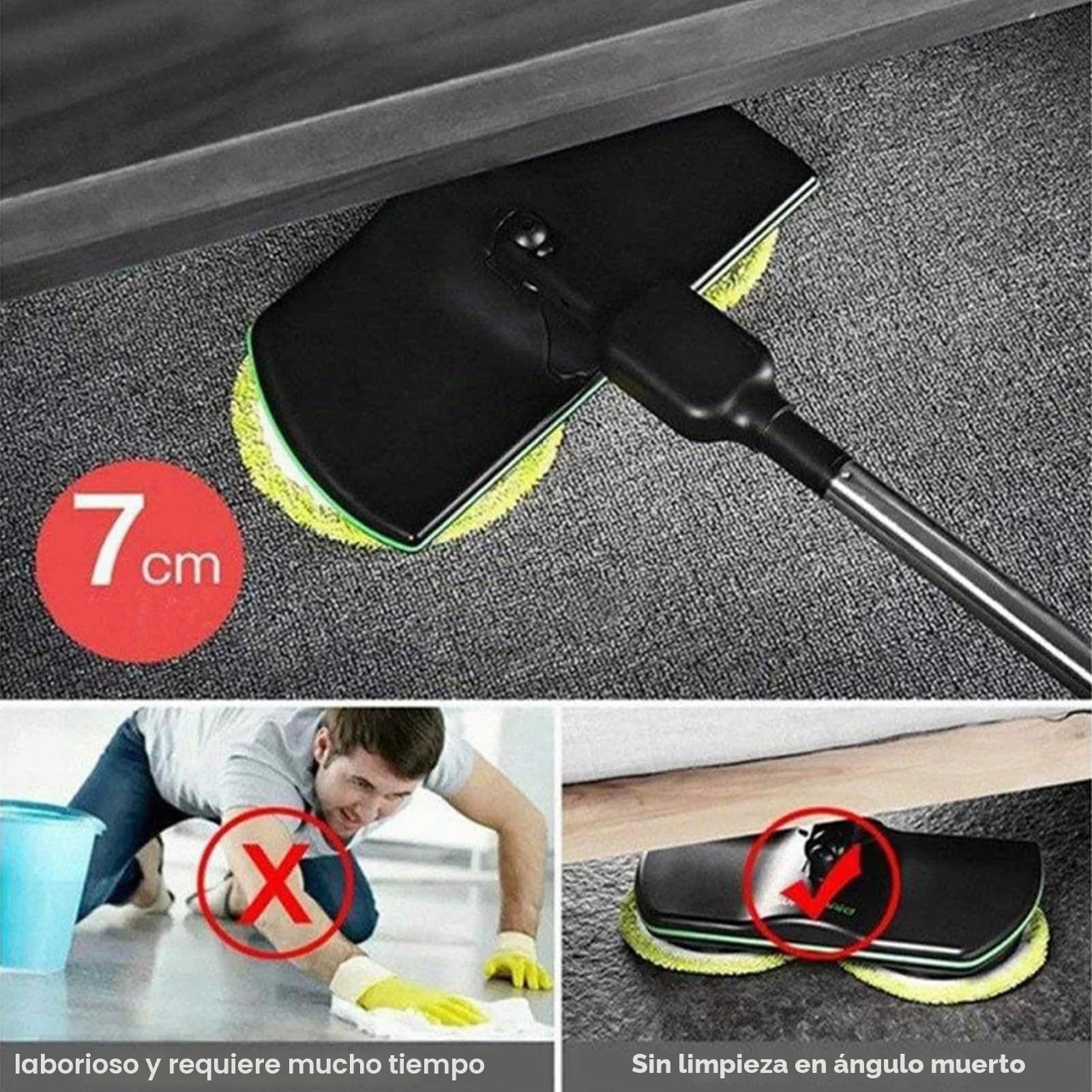 Pulidora eléctrica inalámbrica para suelos con aspiradora, kit de limpieza de piso para el hogar y pulidora con almohadilla de repuesto