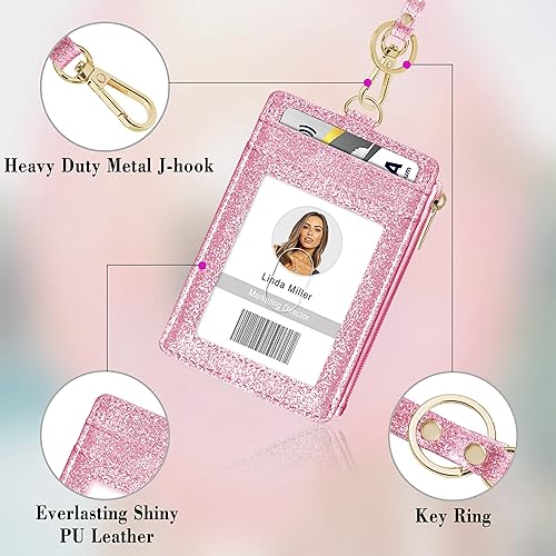 Miniatura 39 de Soporte para tarjetas de identificación con cordón, soporte vertical brillante para tarjetas de identificación con 1 ventana de identificación