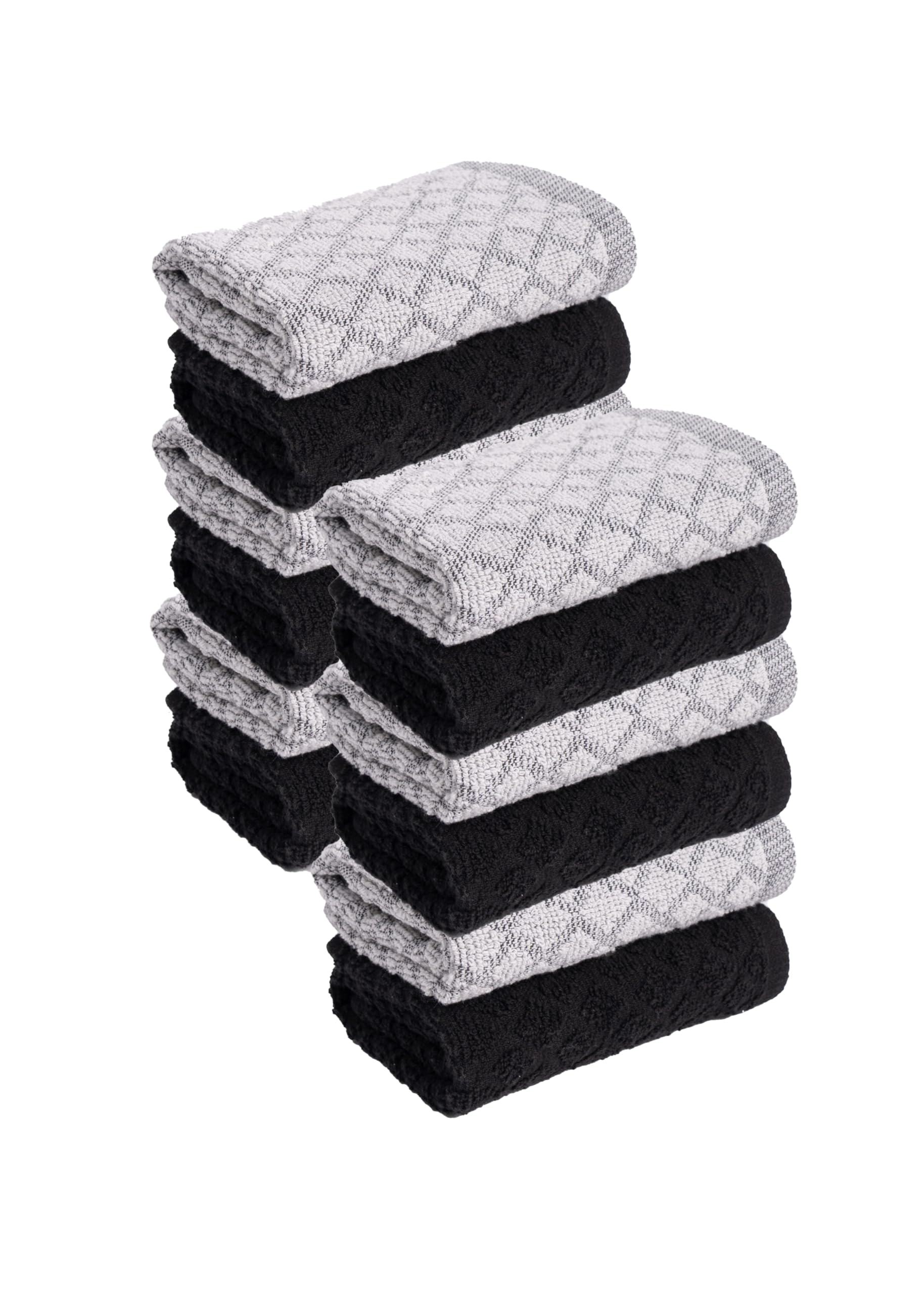 Torchons de cuisine 100% coton noir de qualité supérieure 350g/m² super doux