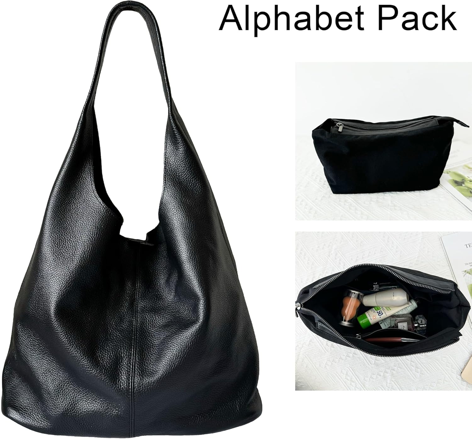 Slouchy Tote Bags for Women, Soft Leather Women's Bag, Large Hobo Bag, Simple Underarm Bag, Top Handle Handbag
