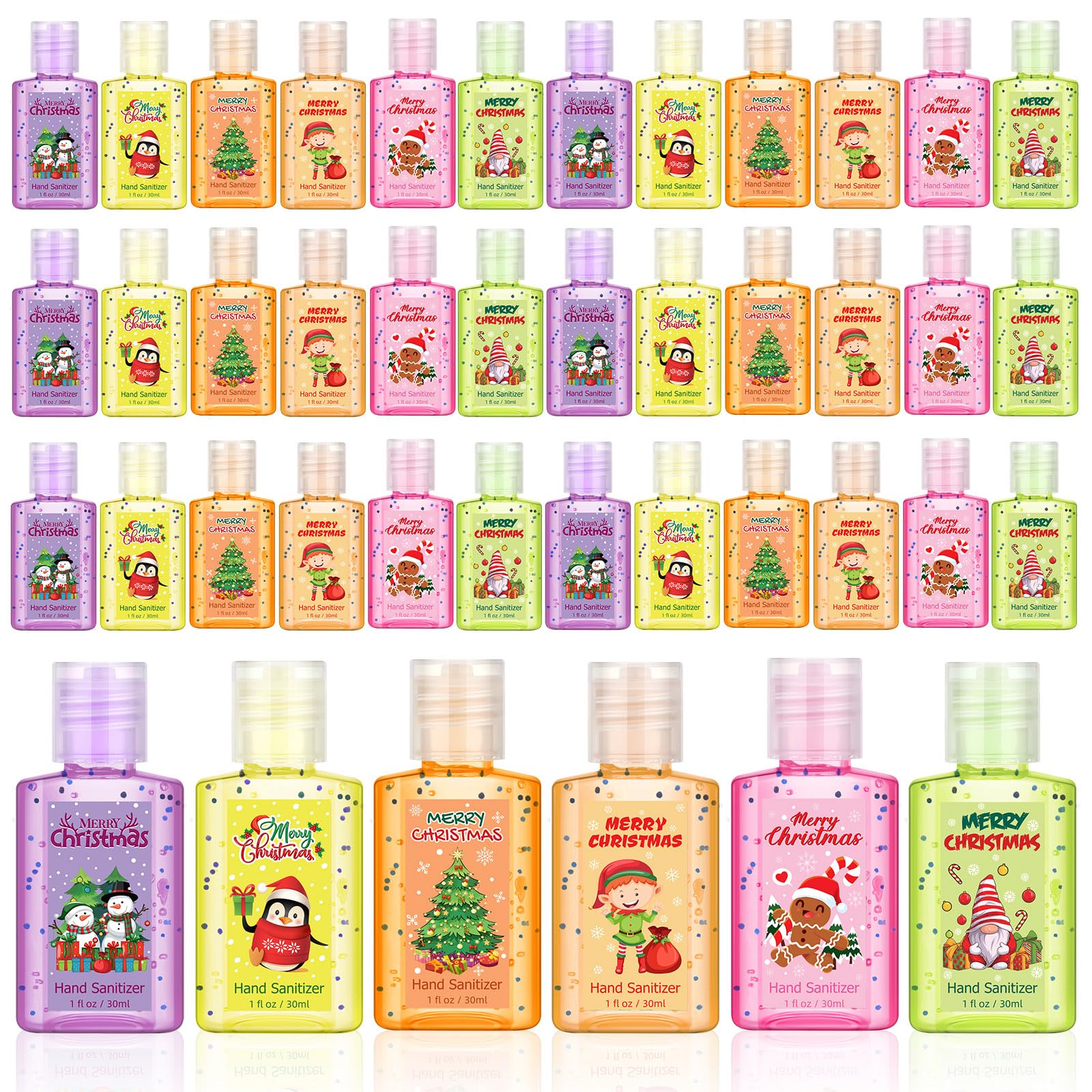 Frienda 24 Pack Christmas Mini Hand Sanitizer Bulk Travel Size 1fl oz