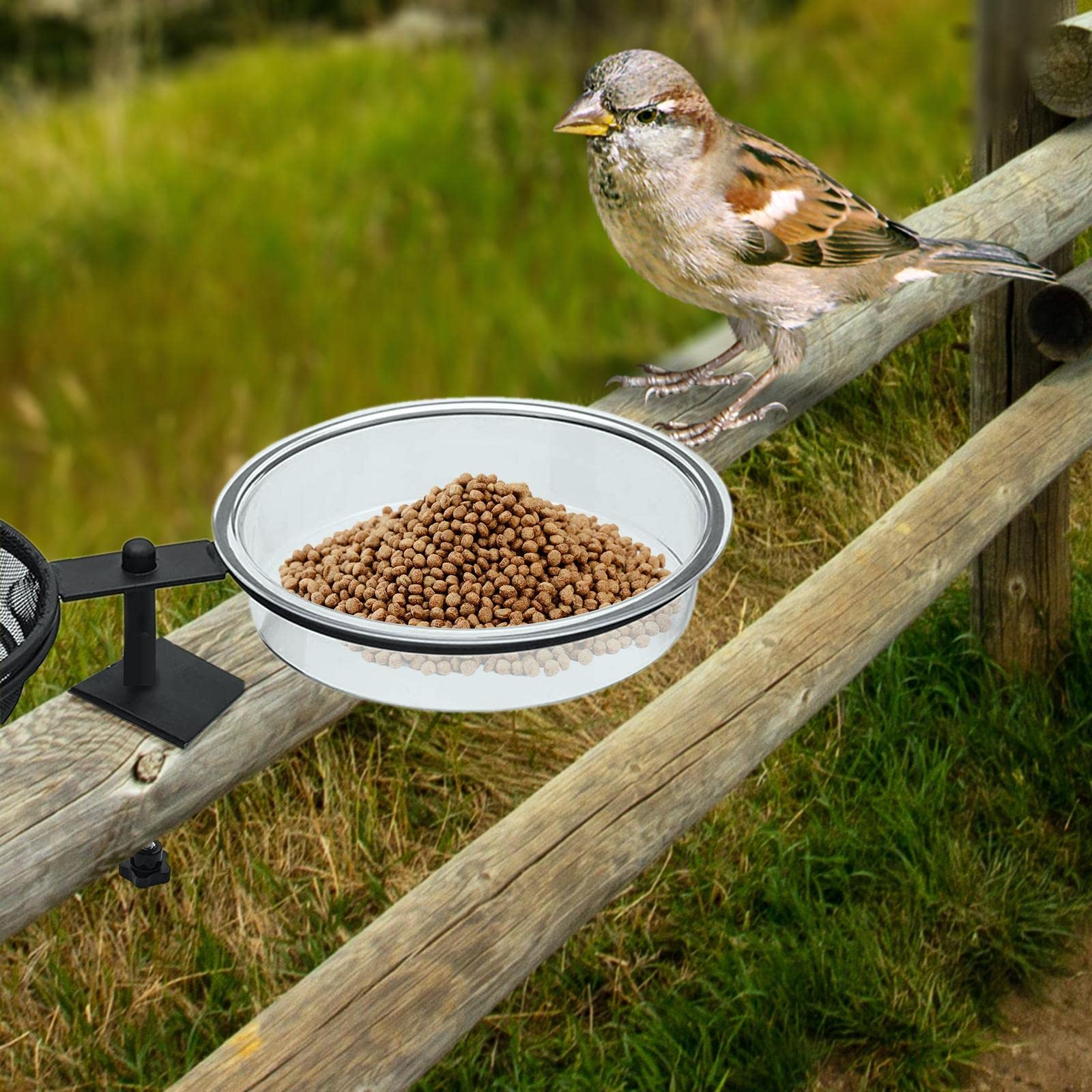 Baoblaze 3Pcs Plastic Birds Seed Feeder Birdbath Accessories Bird Feeding Station Tray