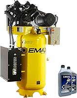 Vista 9 de EMAX Compresor de aire estacionario E350 - 5hp 80 Gal. Compresor industrial monofásico de 2 etapas con bomba lubricada a presión y sistema de aire