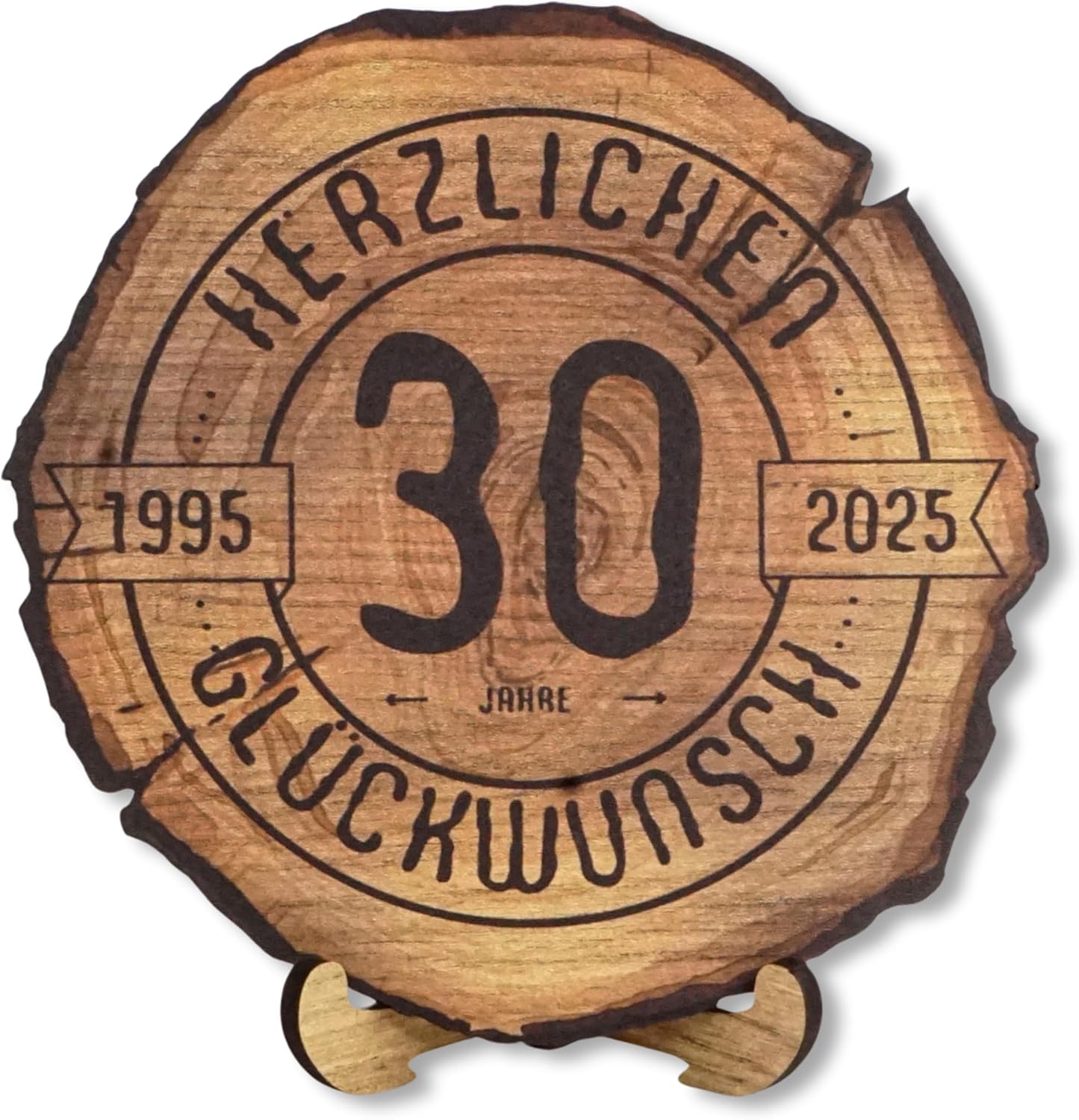 DARO Design 30. Geburtstag Geschenk - Holzschild Mit Ständer Personalisierbar