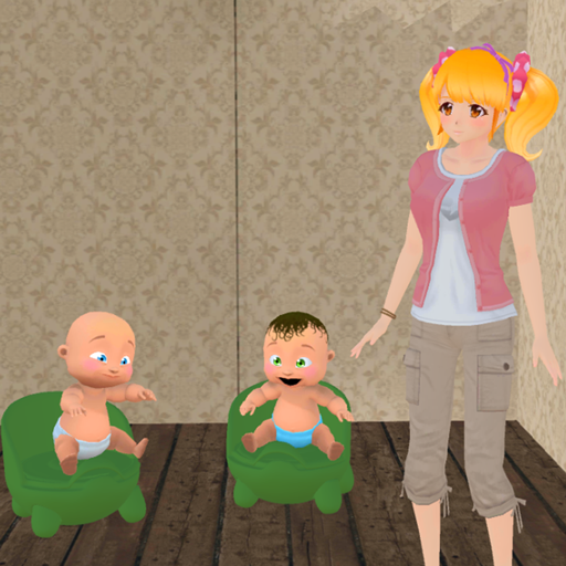 Juegos divertidos en 3D de mamás virtuales realmente traviesas: simulador de vida de guardería para bebés gemelos y papá